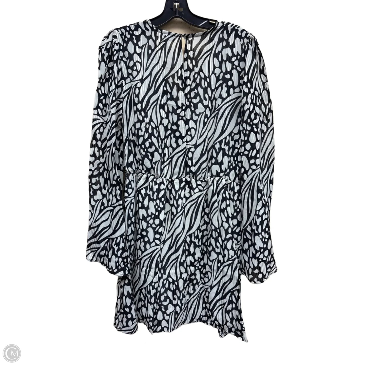 Dress Casual Midi By Top Shop In Black & Cream, Size: 6