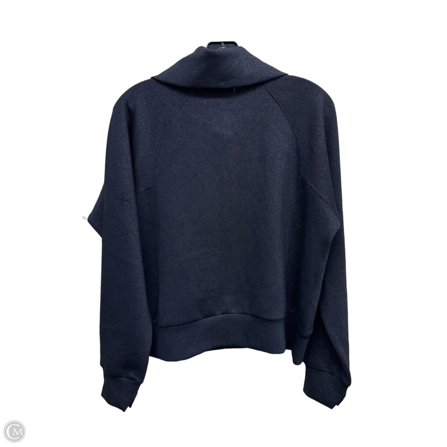 Athletic Top Long Sleeve Collar By Spanx In Black & Gold, Size: S