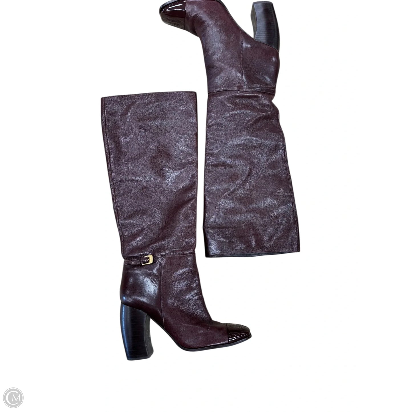 Boots Designer By Tory Burch In Maroon, Size: 7.5