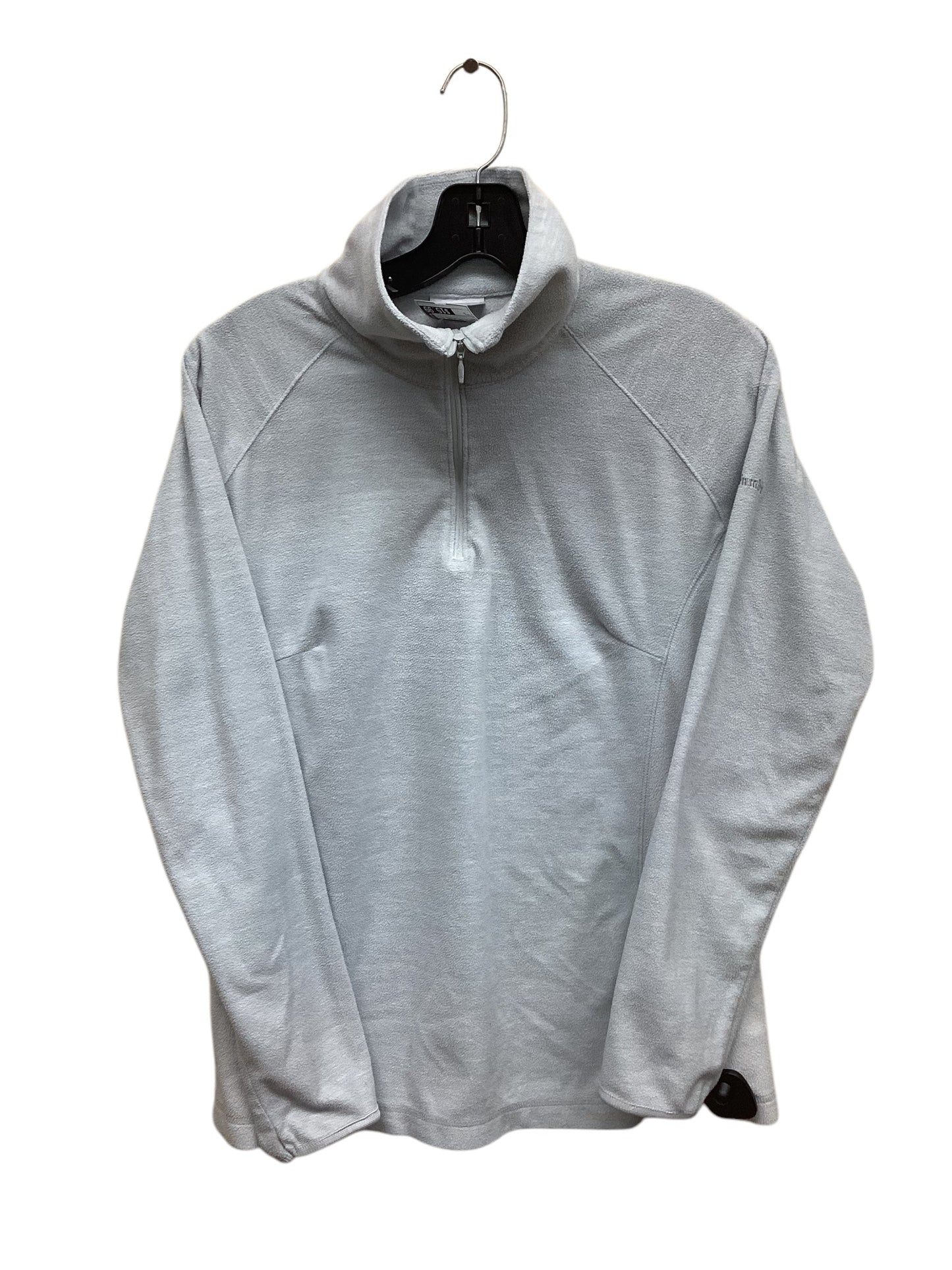 Athletic Top Long Sleeve Collar By Columbia In Grey, Size: L