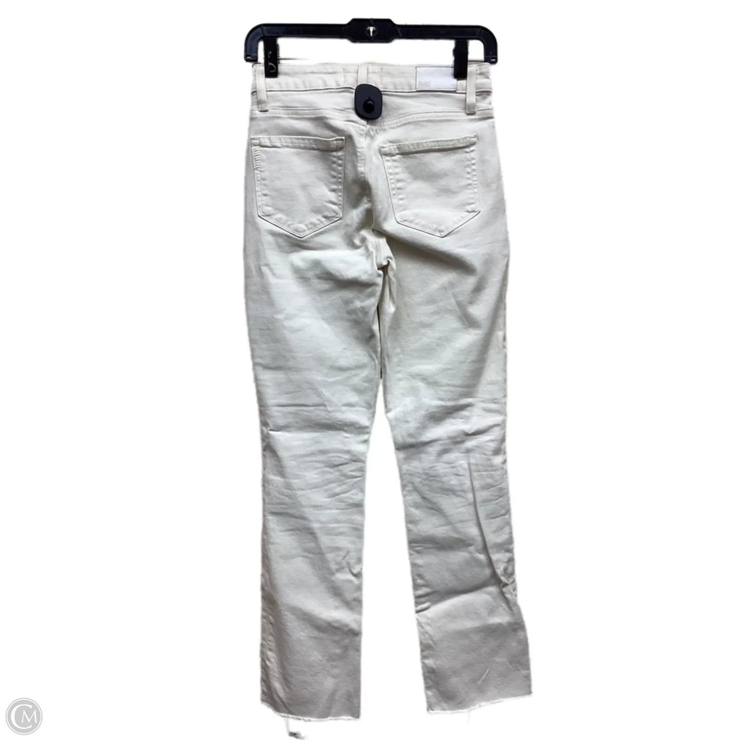 Jeans Straight By Paige In Cream Denim, Size: 0