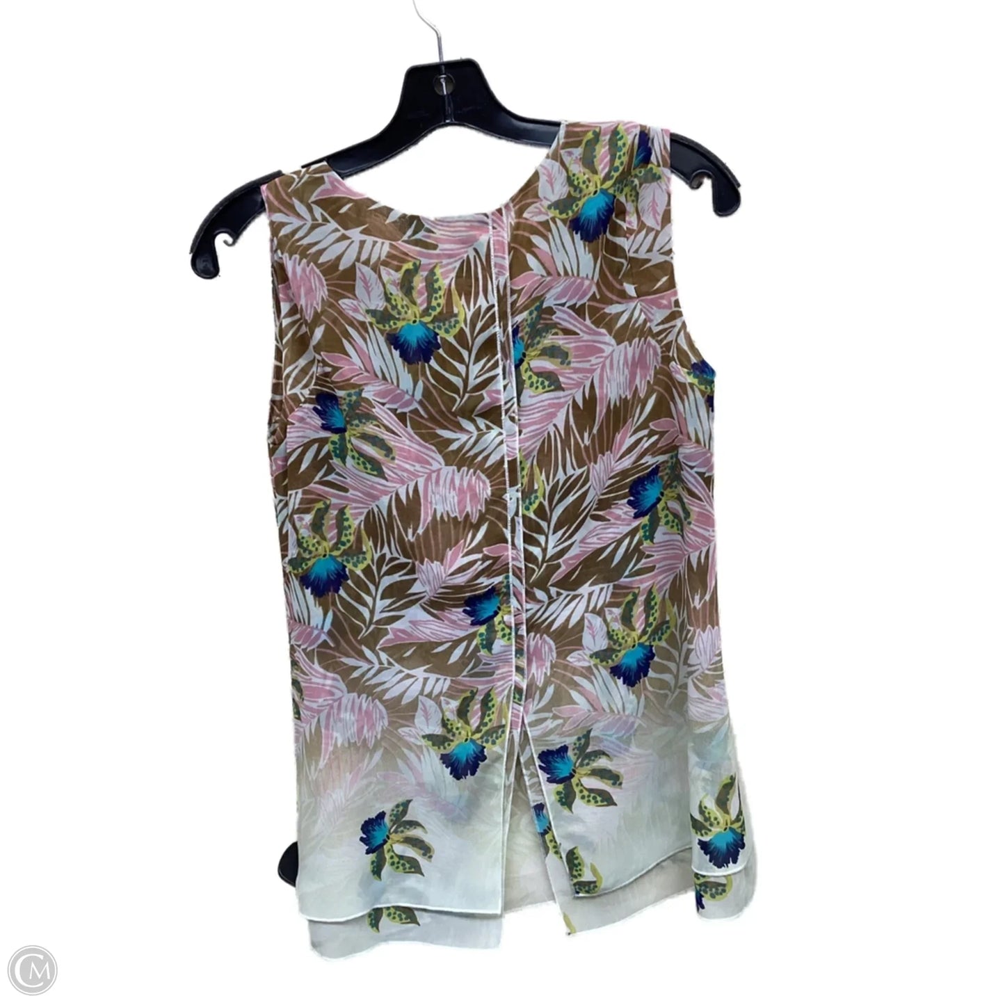 Top Sleeveless By Cabi In Floral Print, Size: Xs