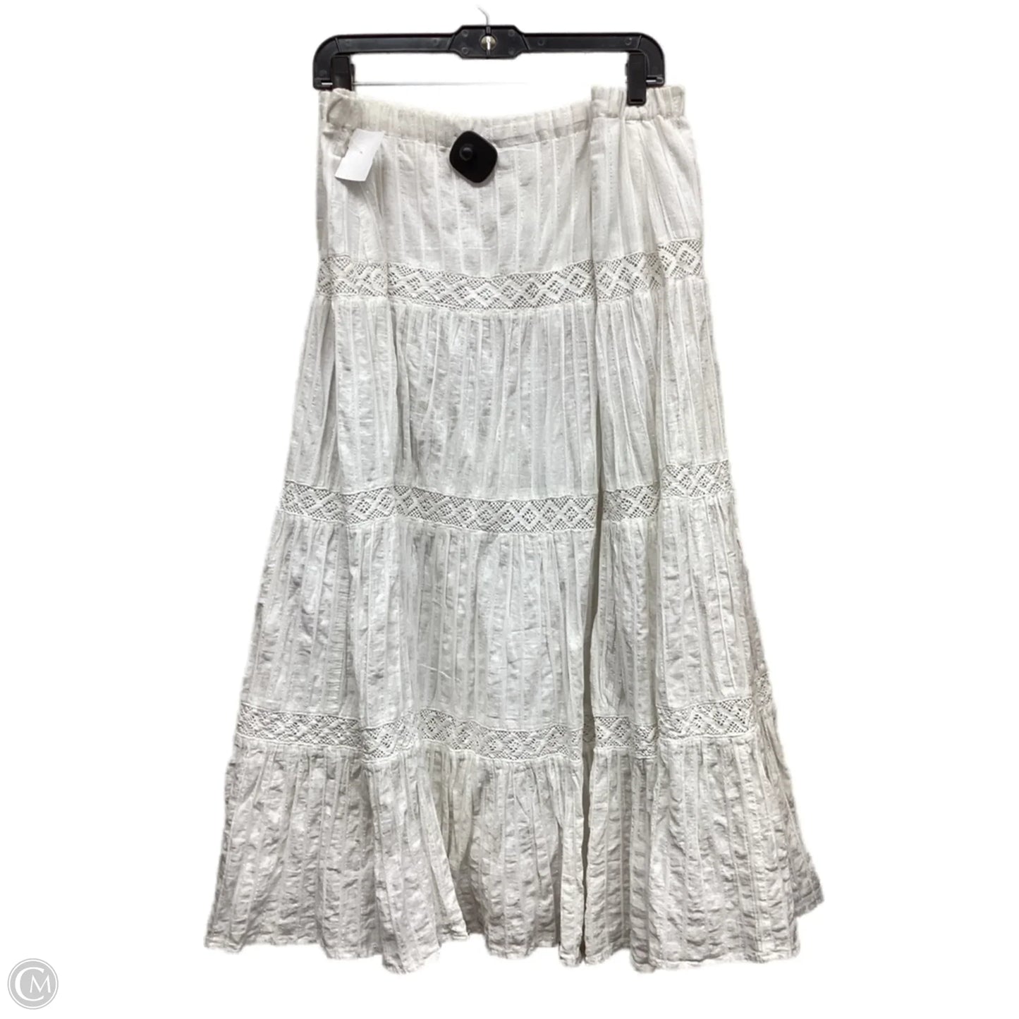Skirt Maxi By Susan Graver In White, Size: 1x