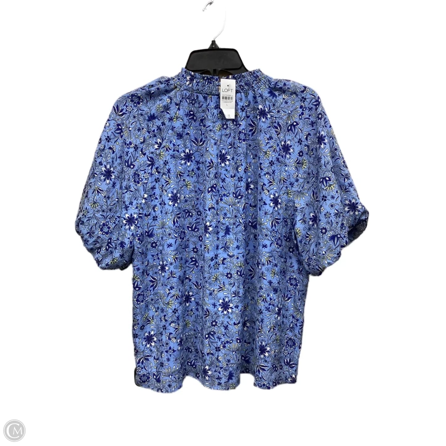 Top Short Sleeve By Loft In Blue, Size: L