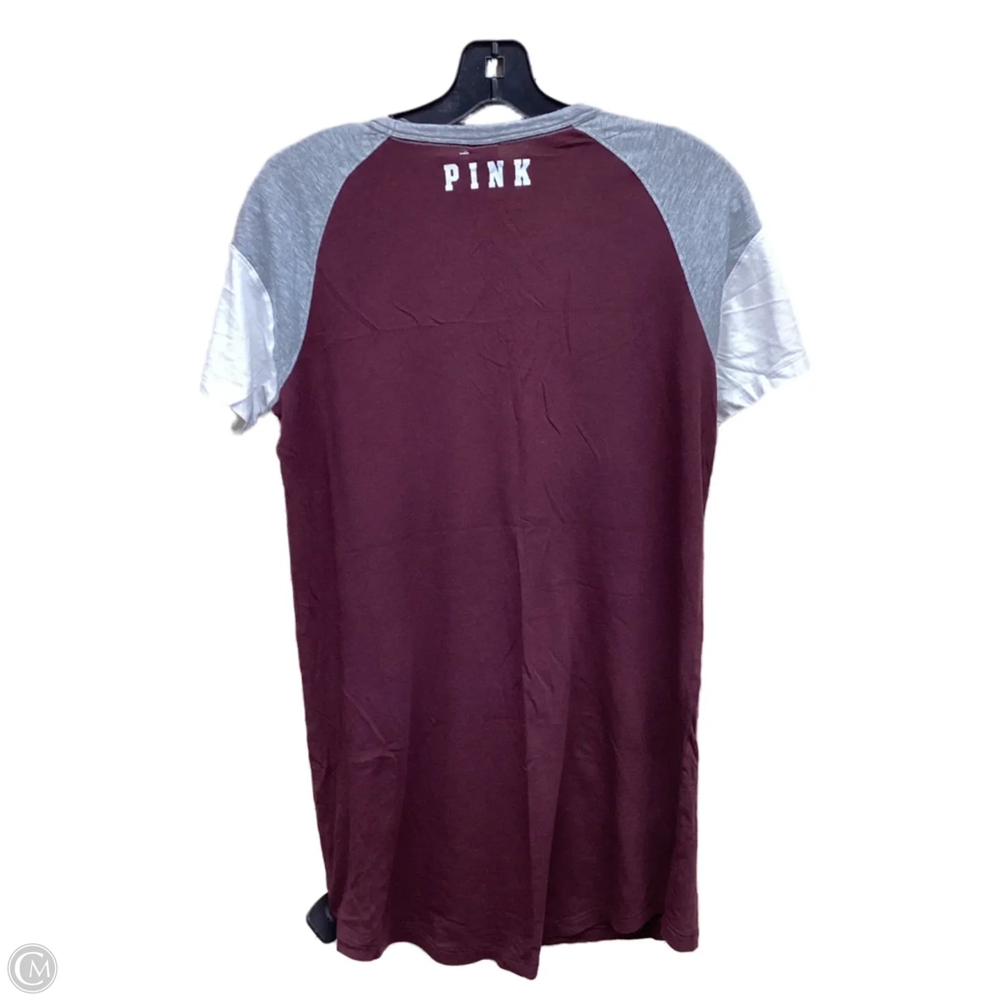 Top Short Sleeve By Pink In Maroon, Size: M