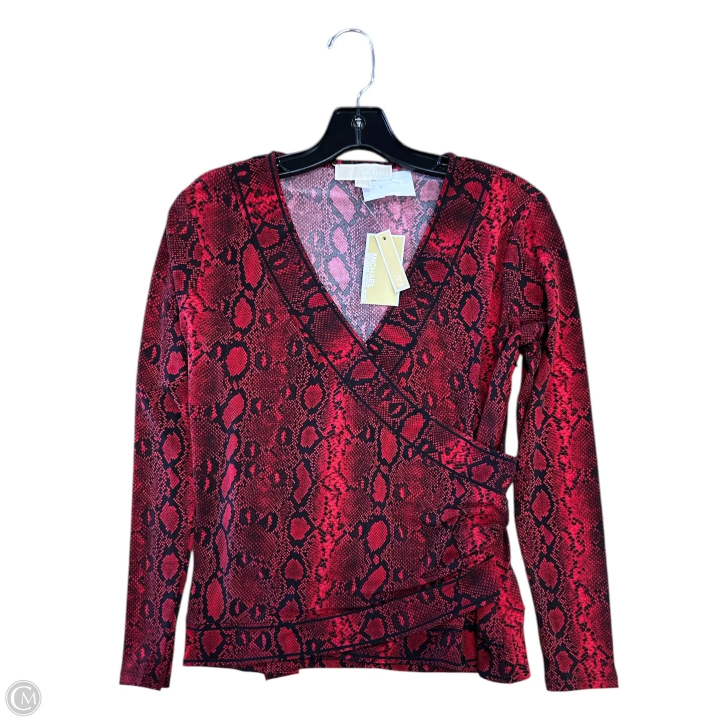 Top Long Sleeve By Michael By Michael Kors In Red, Size: M