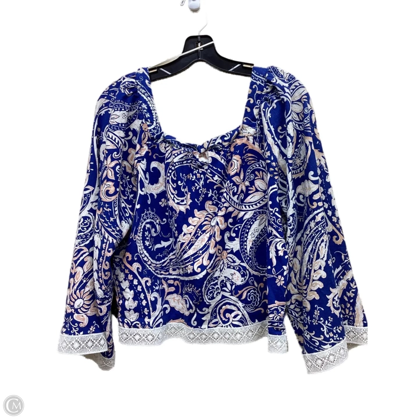 Top Long Sleeve By Nicole By Nicole Miller In Blue, Size: L