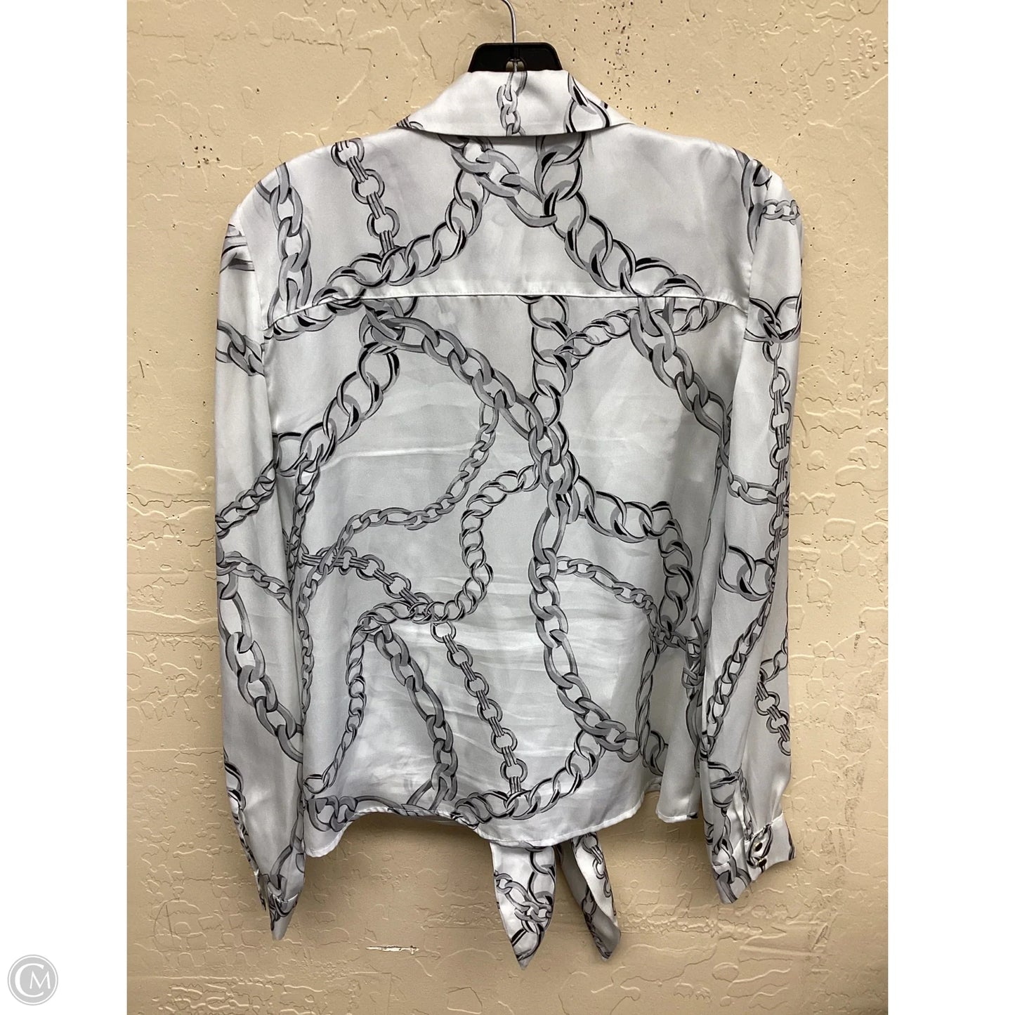 Top Long Sleeve By Inc In Black & White, Size: M