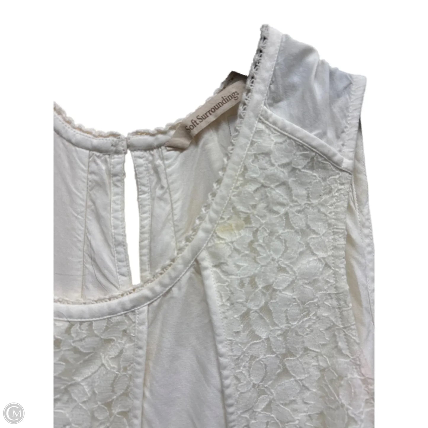 Top Sleeveless By Soft Surroundings In White, Size: M