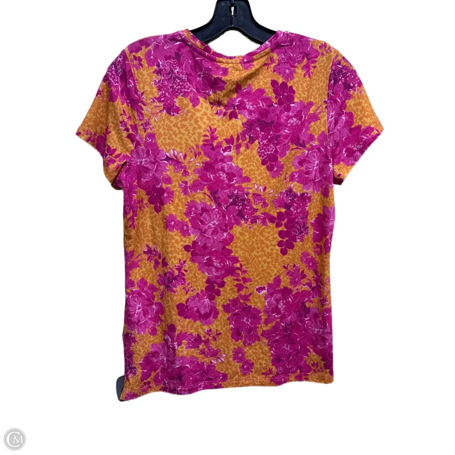 Top Short Sleeve By Ted Baker In Orange & Pink, Size: L