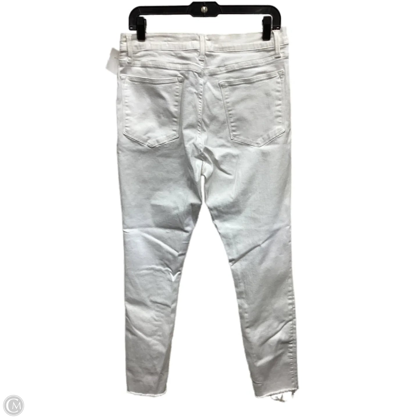 Jeans Straight By Frame In White Denim, Size: 14