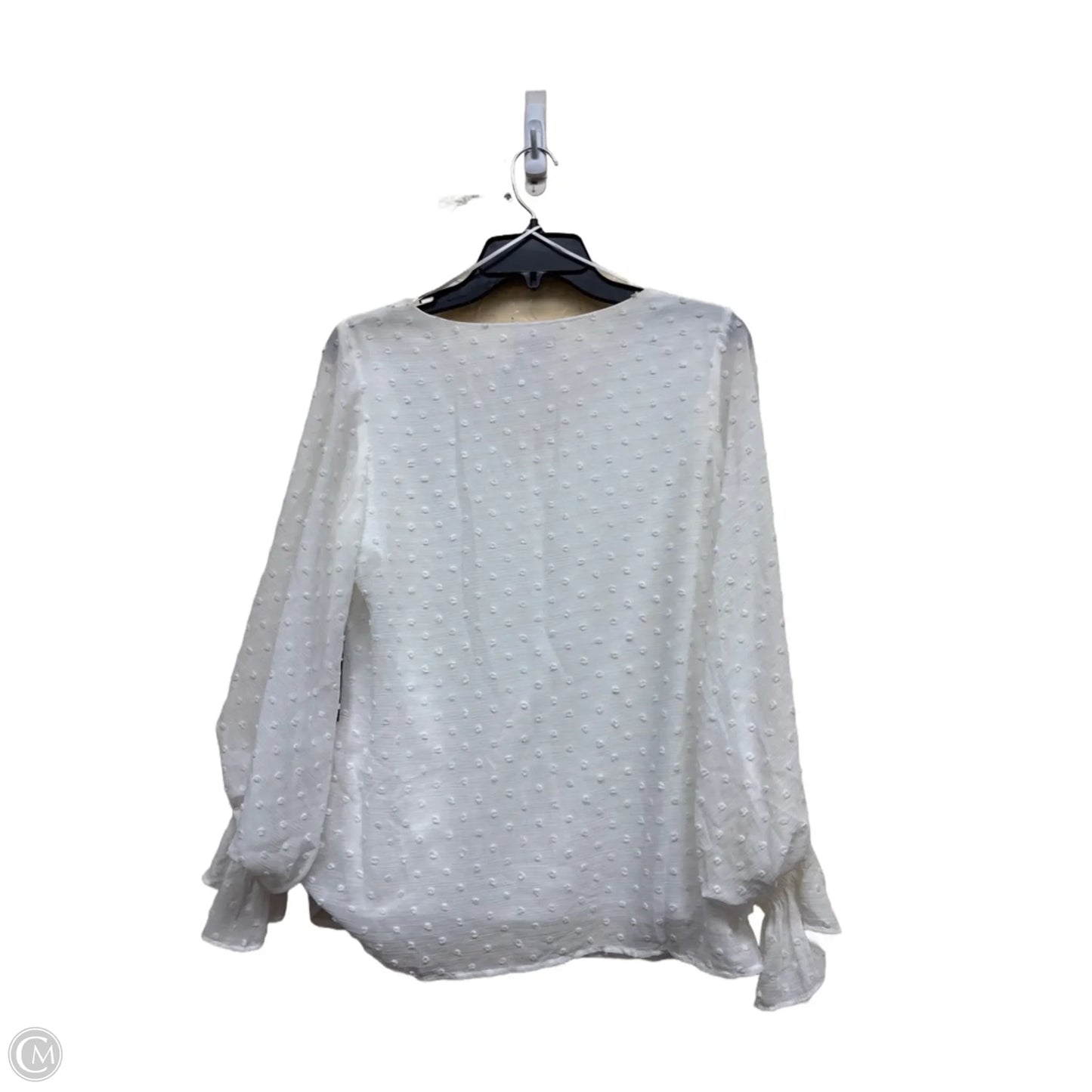 Top Long Sleeve By Vince Camuto In White, Size: S