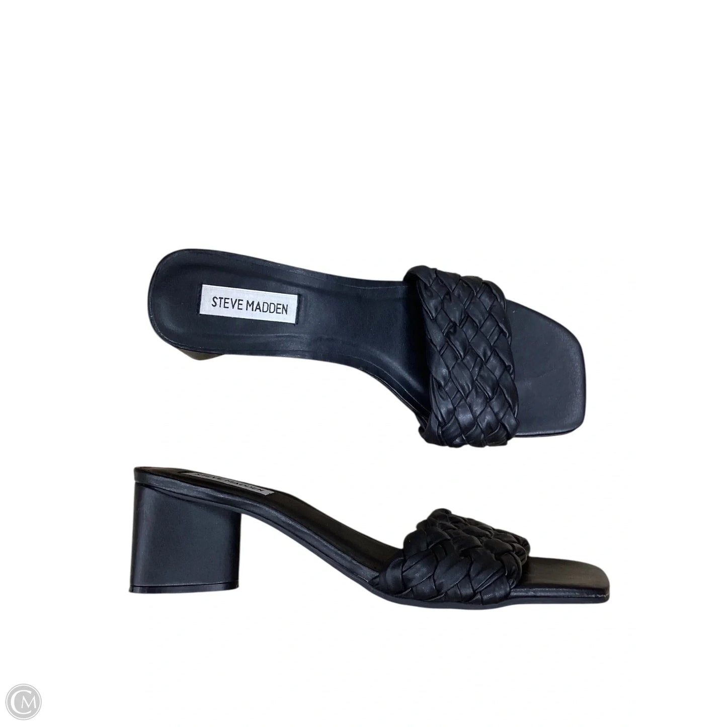 Sandals Heels Block By Steve Madden In Black, Size: 9