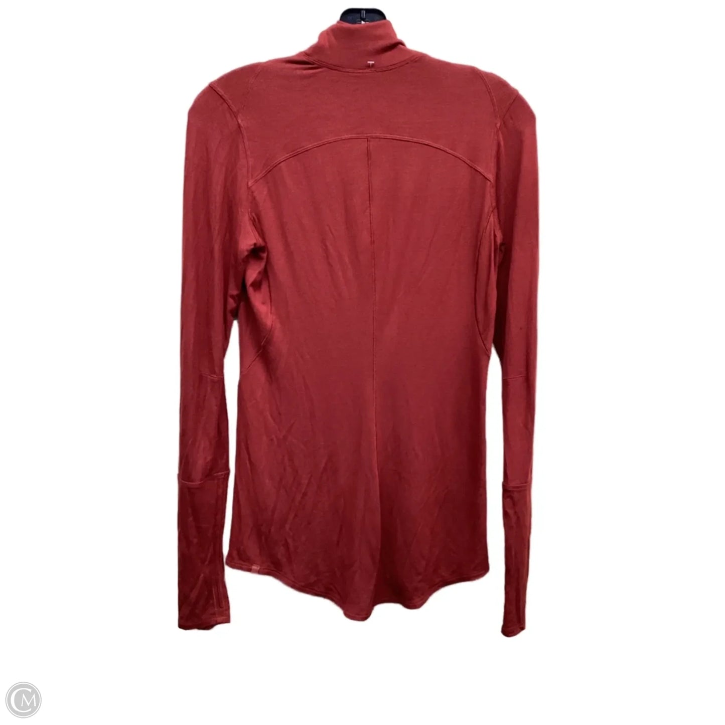 Athletic Top Long Sleeve Collar By Lululemon In Red