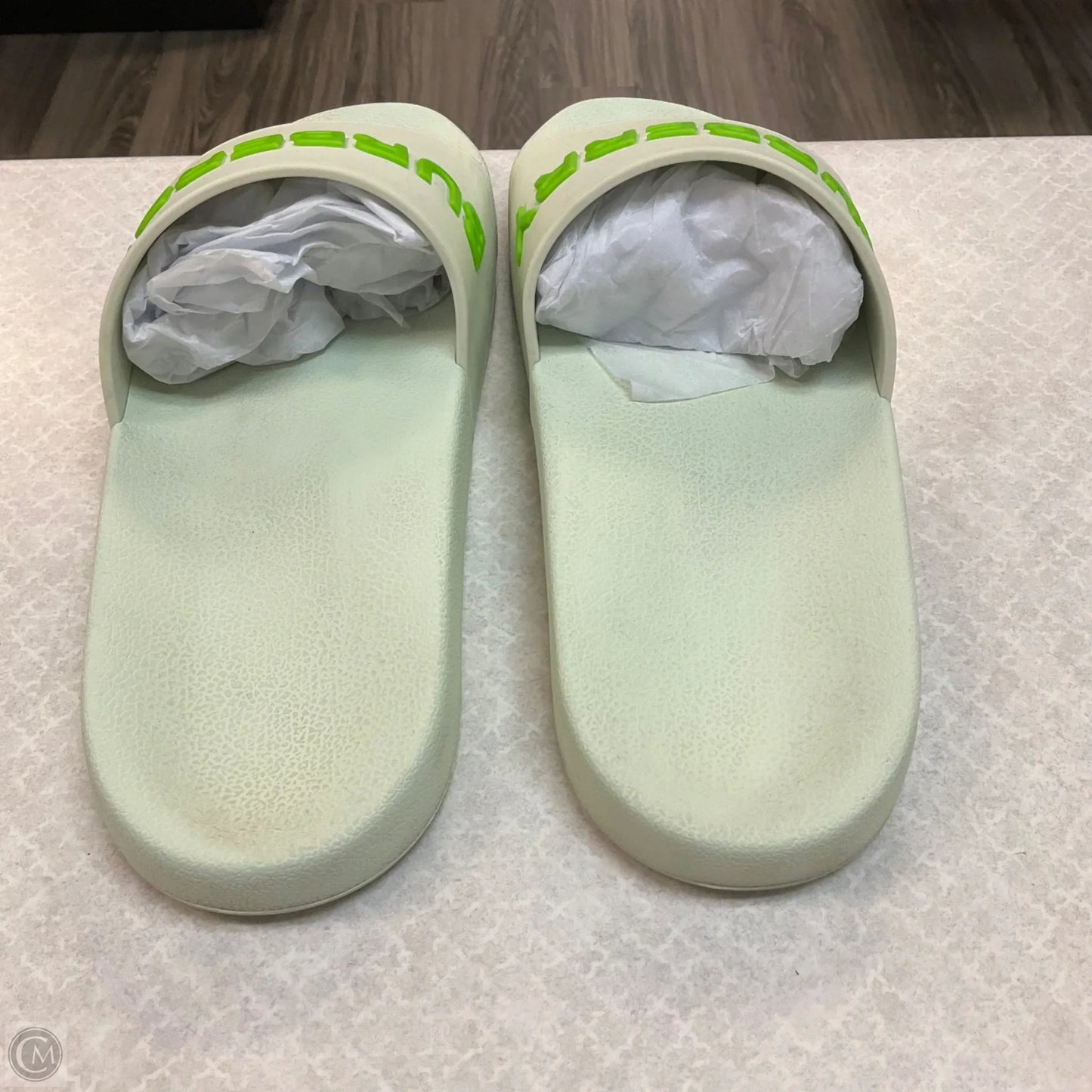 Sandals Luxury Designer By Burberry In Green, Size: 7