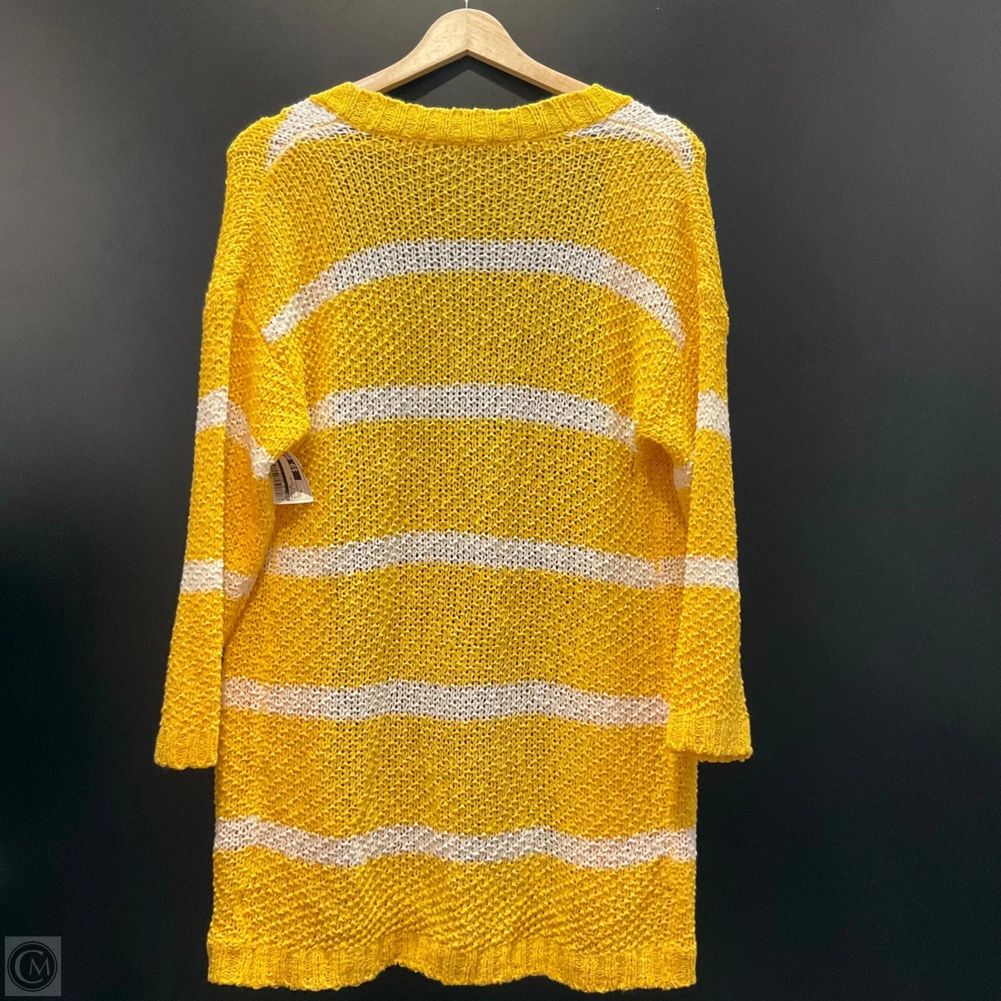 Cardigan By Dip In White & Yellow, Size: Xl