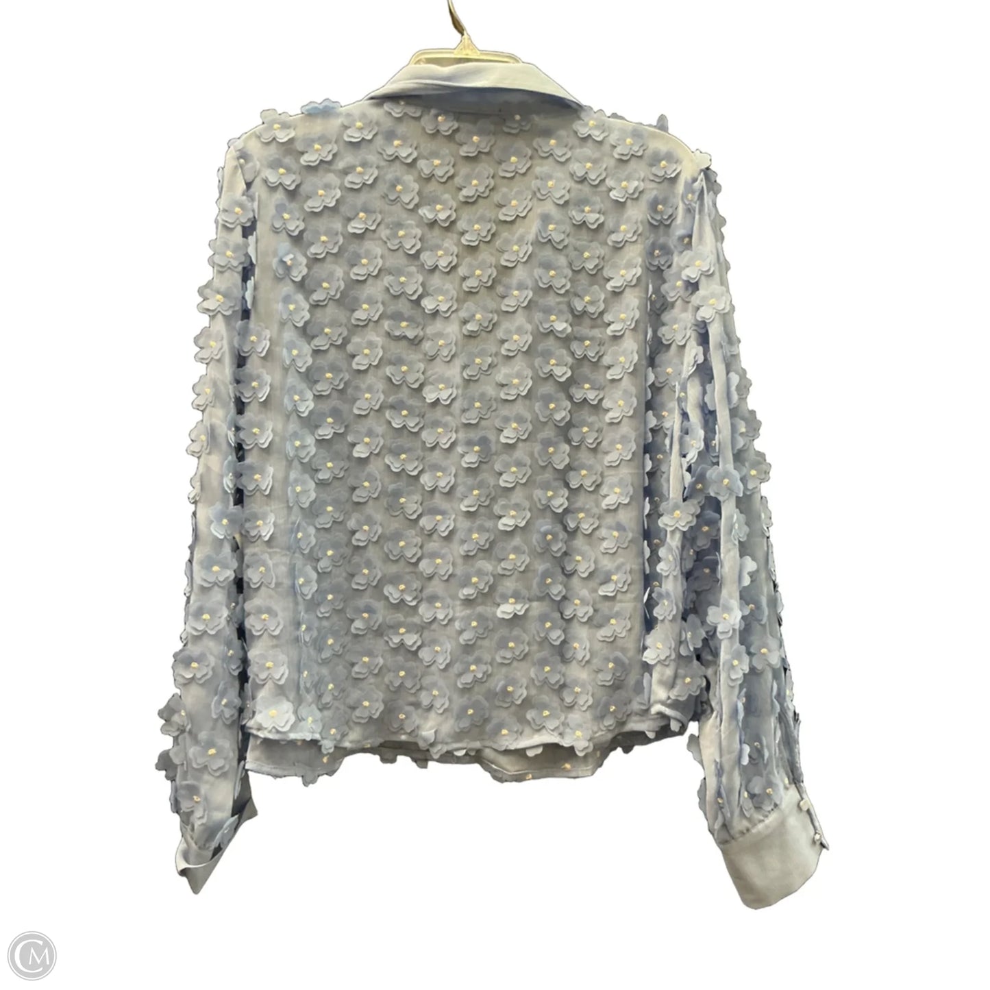 Top Long Sleeve By Adrianna Papell In Blue, Size: Xl