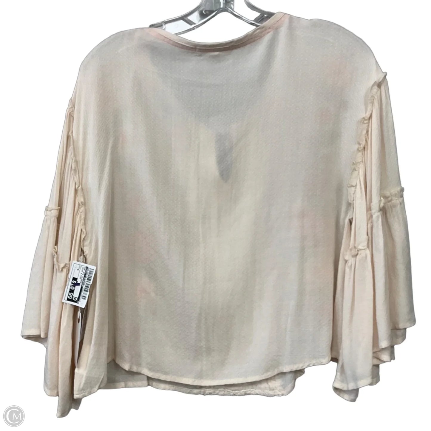 Top 3/4 Sleeve By Coco + Jaimeson In Cream & Pink, Size: S