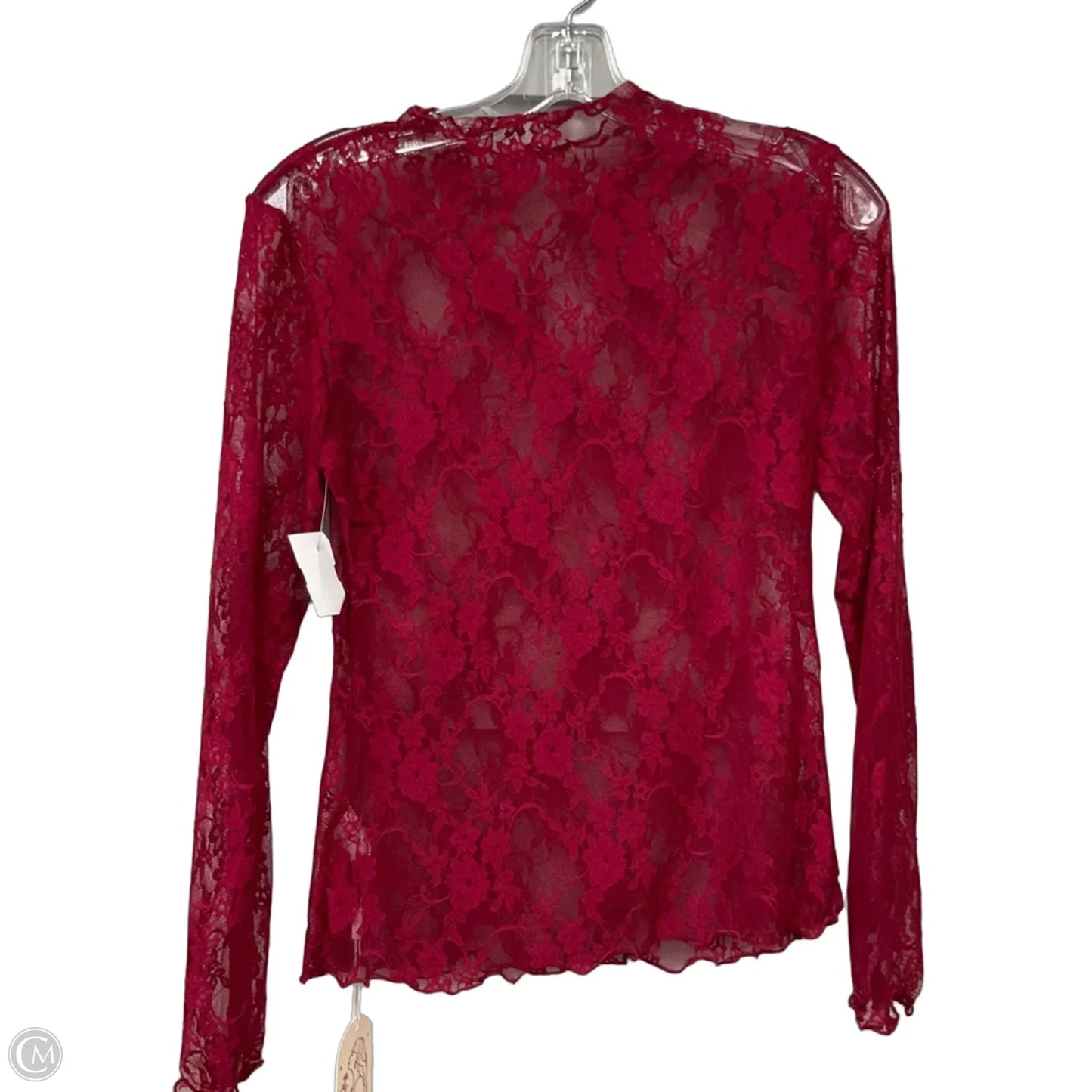 Top Long Sleeve By Cmf In Red, Size: S