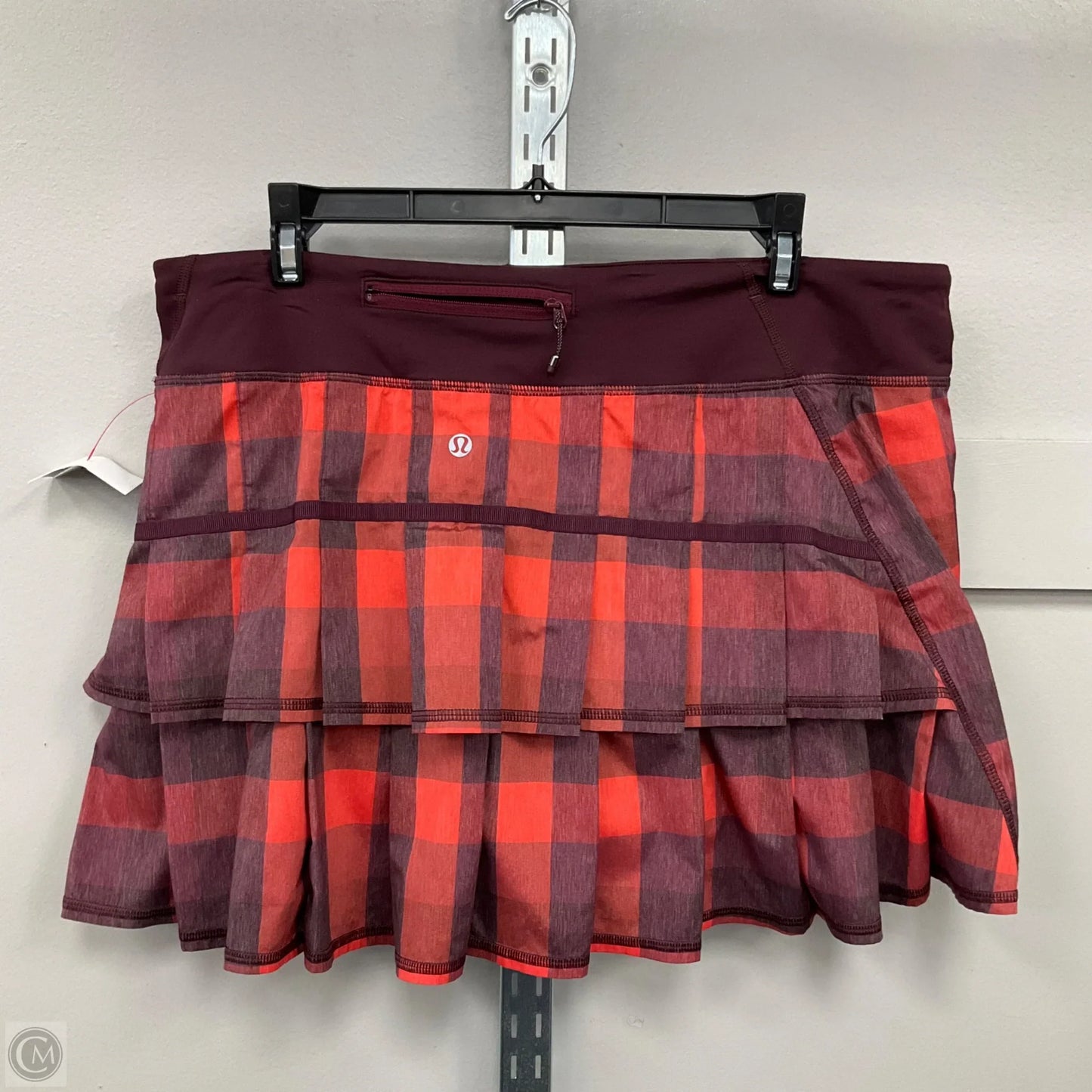 Athletic Skort By Lululemon In Plaid Pattern, Size: 12l