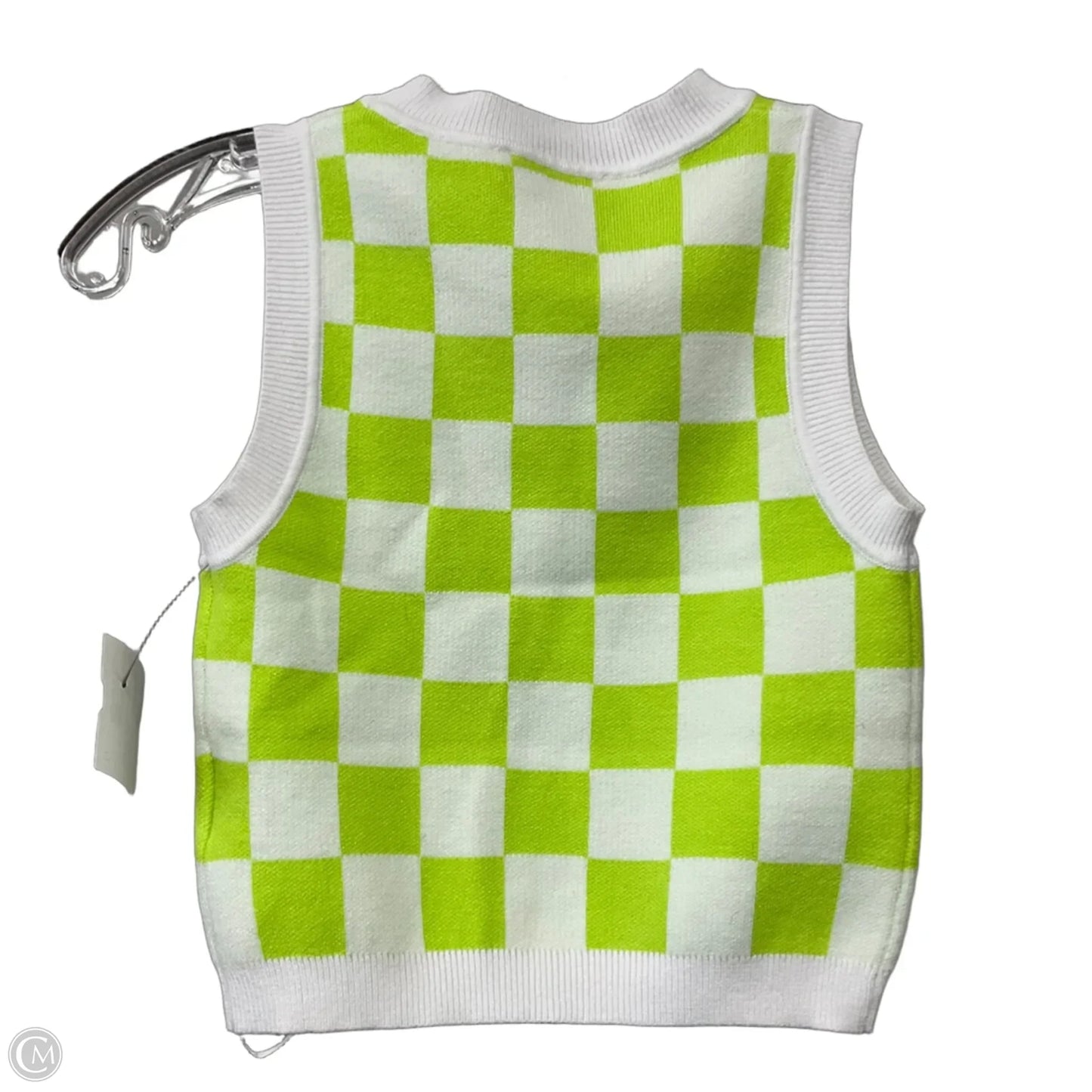 Top Sleeveless By Buttermelon In Checkered Pattern, Size: S