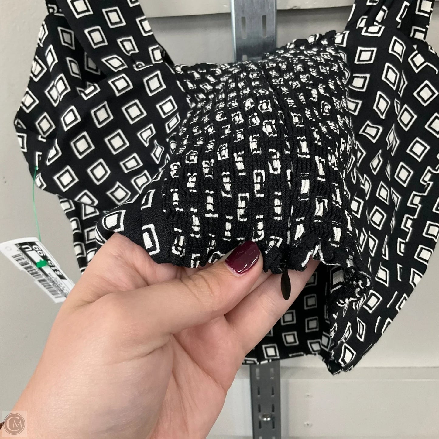 Top Sleeveless By Reformation In Black & White, Size: 8