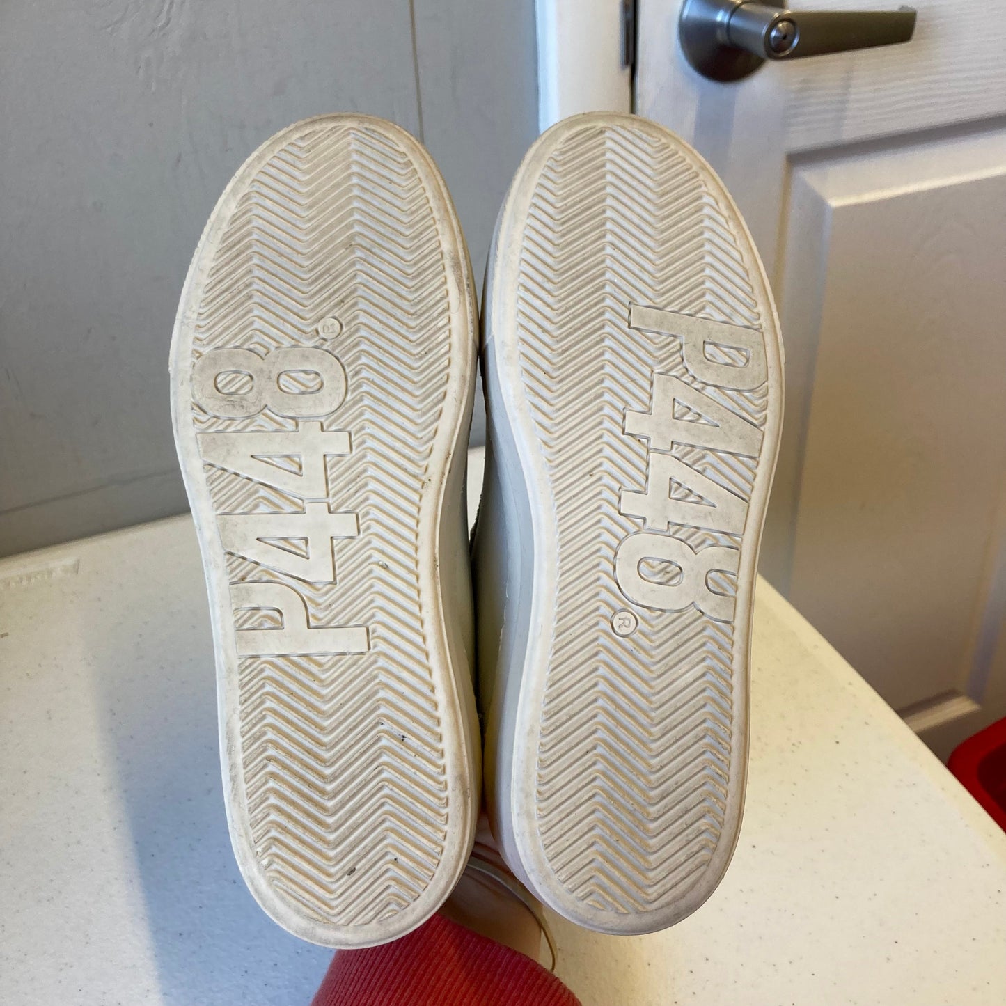 Shoes Sneakers By P448 In Tan & White, Size:5