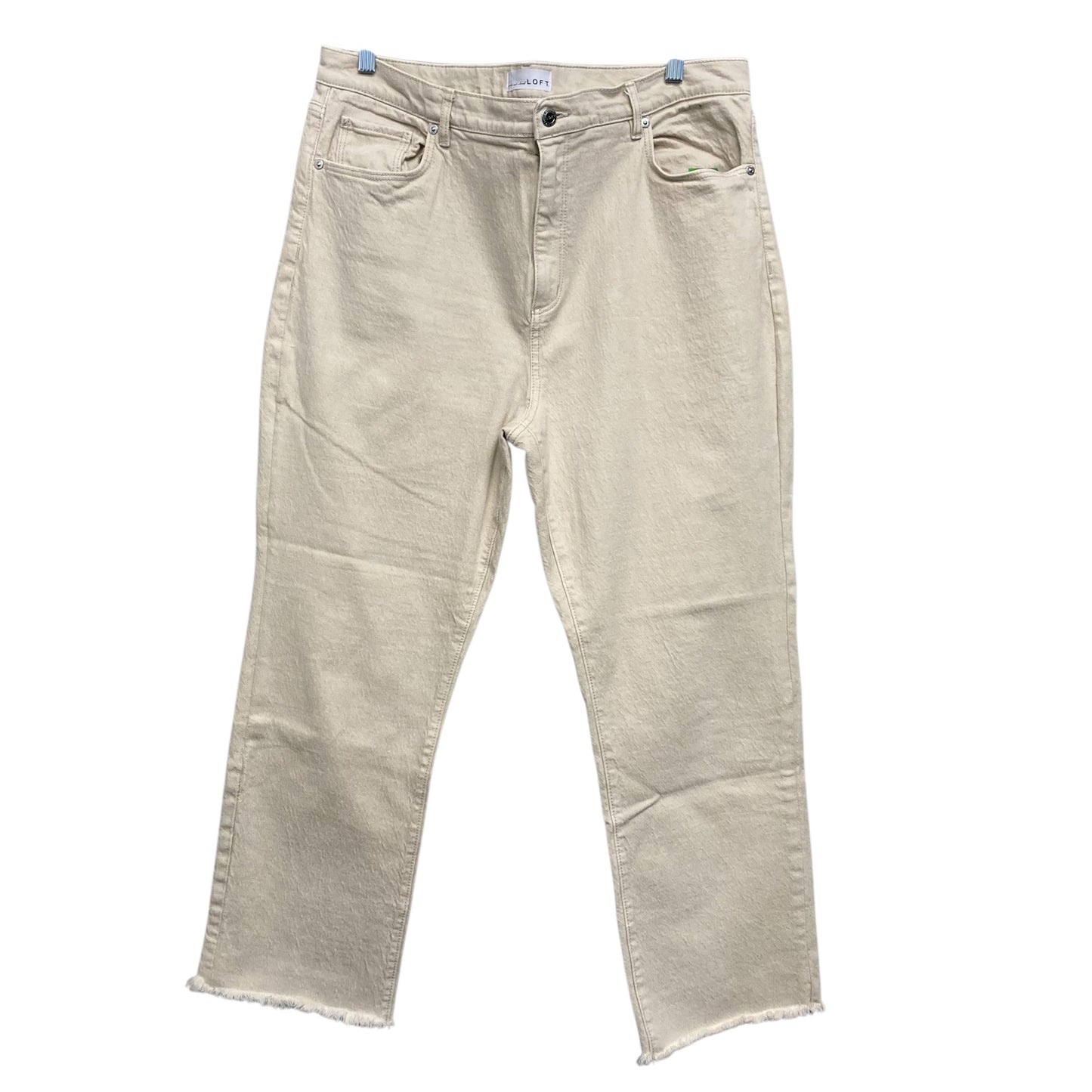 Jeans Cropped By Loft In Tan, Size:14