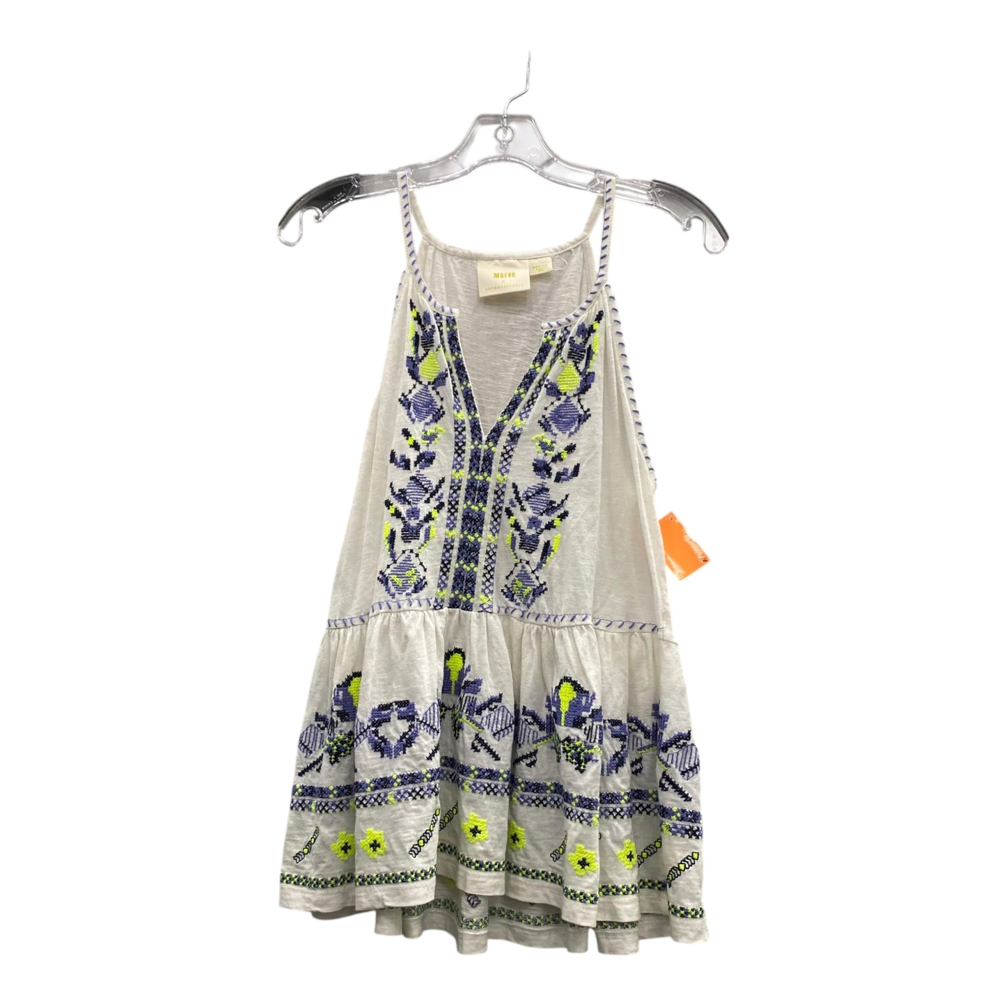 Top Sleeveless By Maeve In Blue & White, Size:M