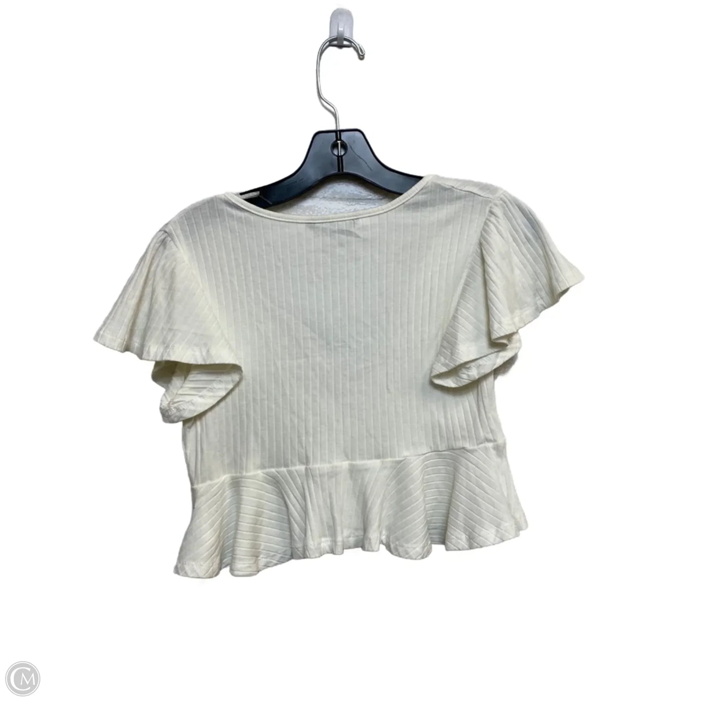 Top Short Sleeve By Shein In Cream, Size: Xs