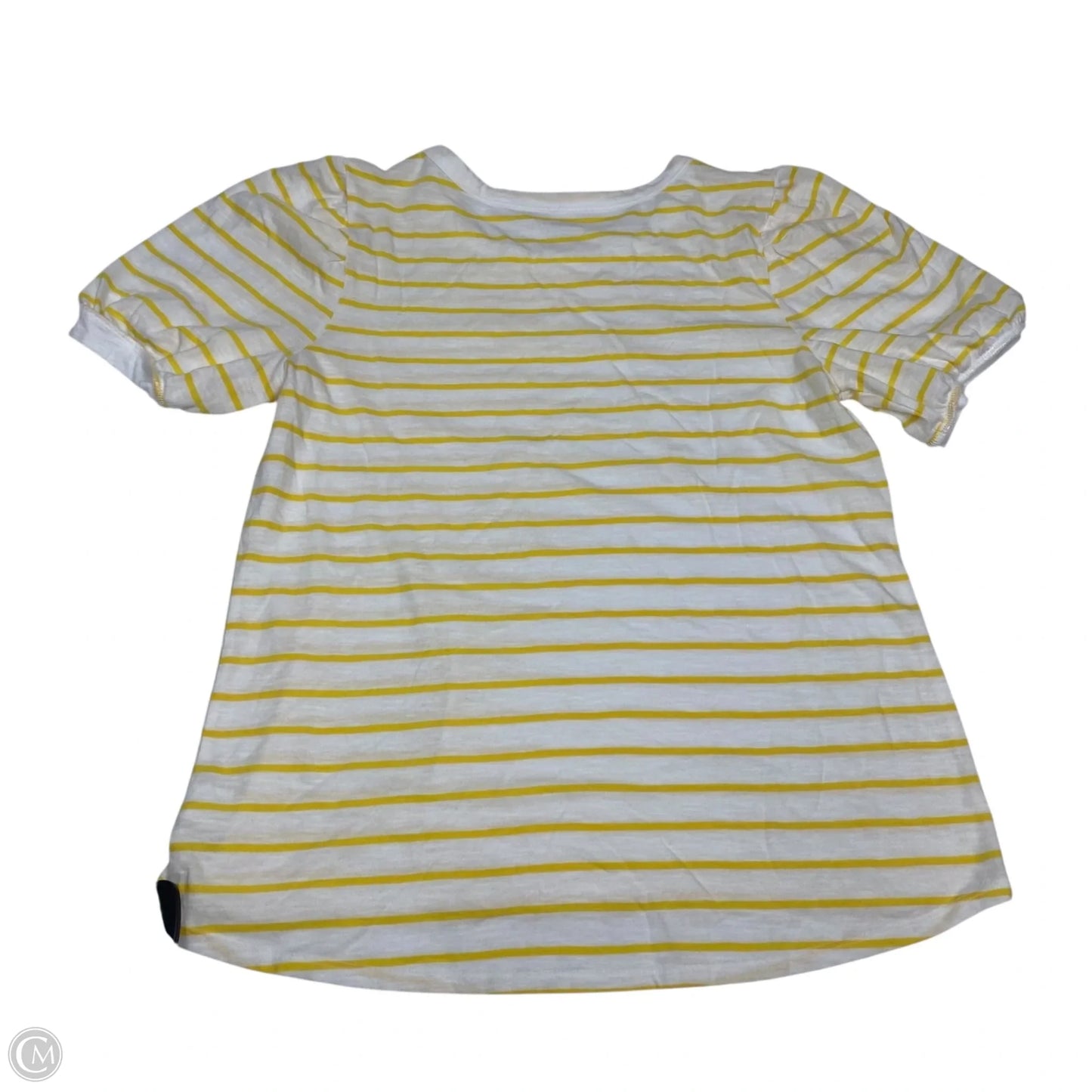 Top Short Sleeve By Ana In White & Yellow, Size: L
