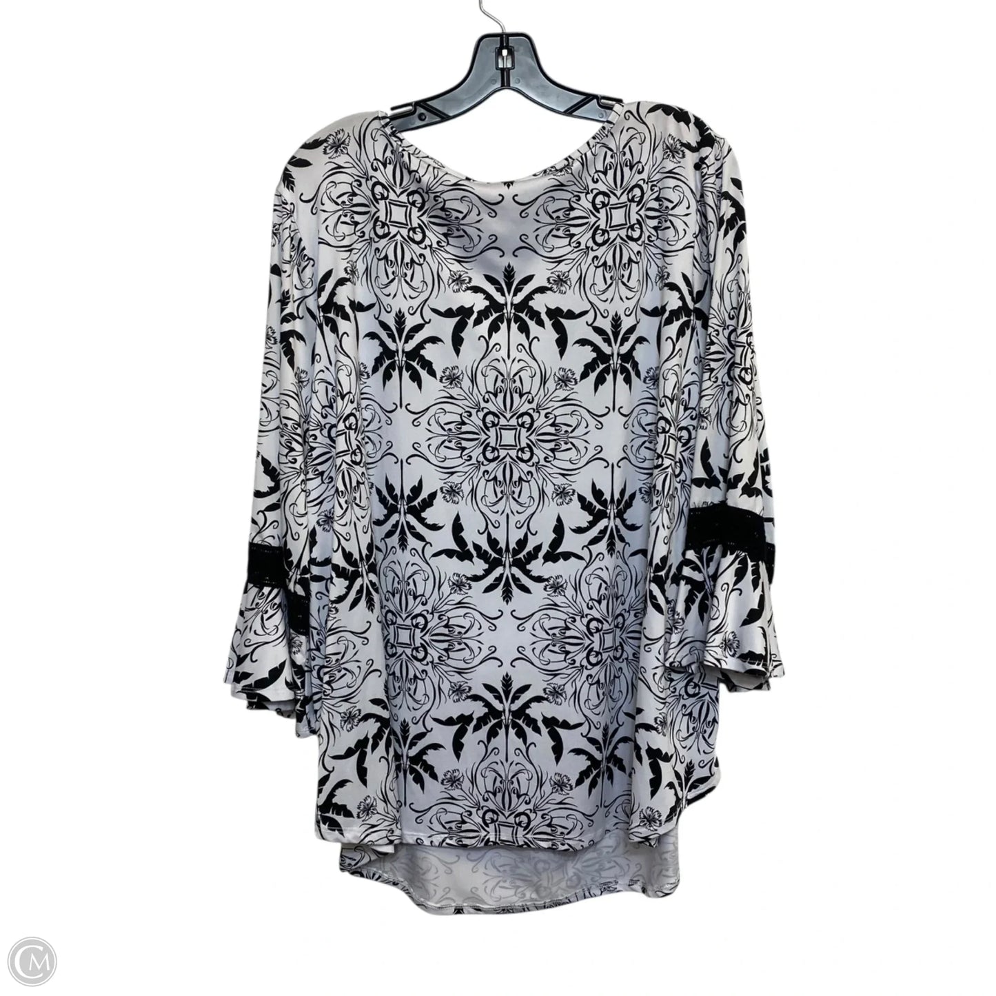 Top 3/4 Sleeve By Ruby Rd In Black & White, Size: 2x
