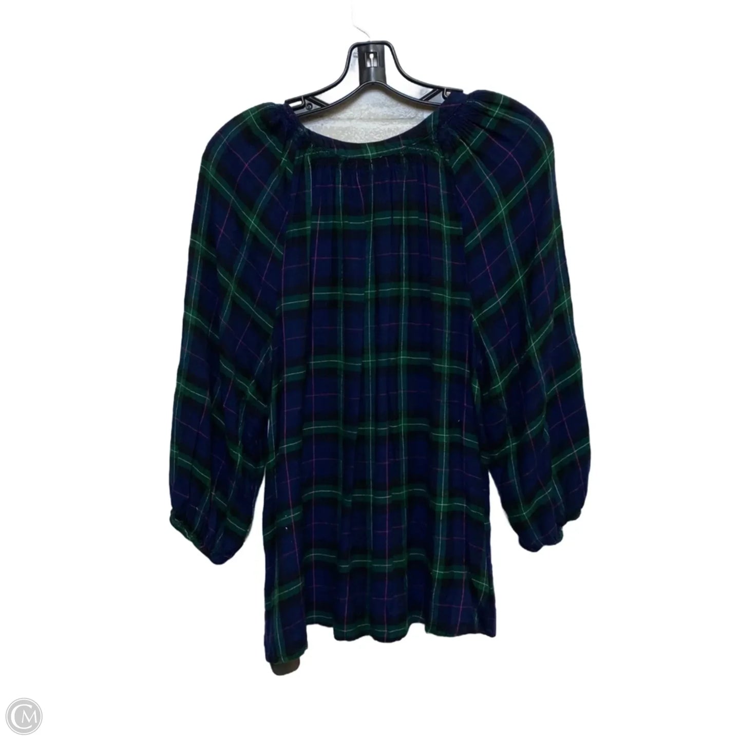Top 3/4 Sleeve By Crown And Ivy In Blue & Green, Size: Xl