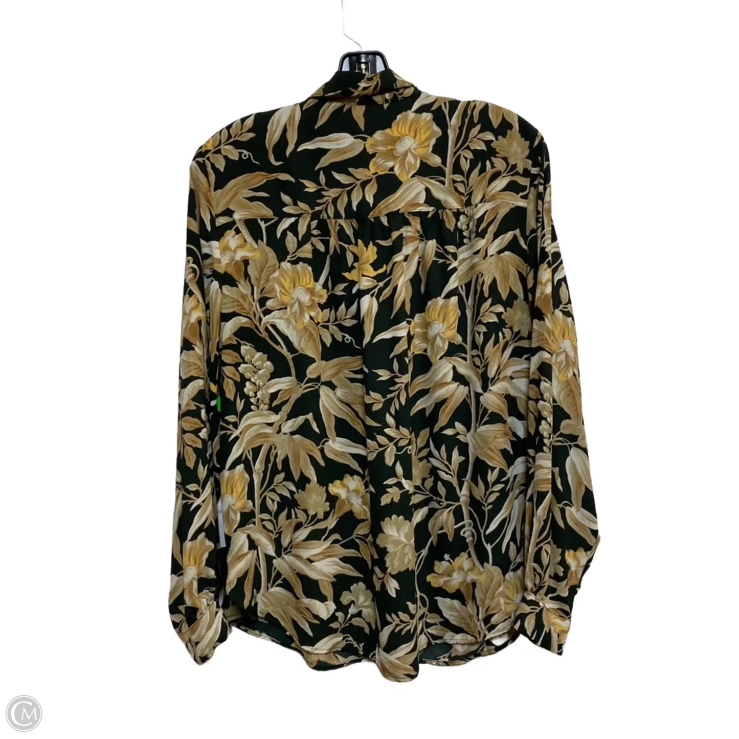 Blouse Long Sleeve By H&m In Brown & Green, Size: L