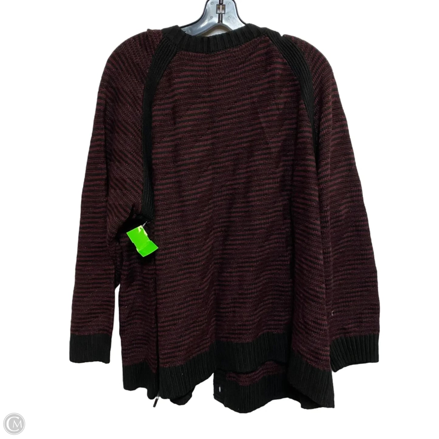 Sweater Cardigan By Lane Bryant In Black & Red, Size: 4x