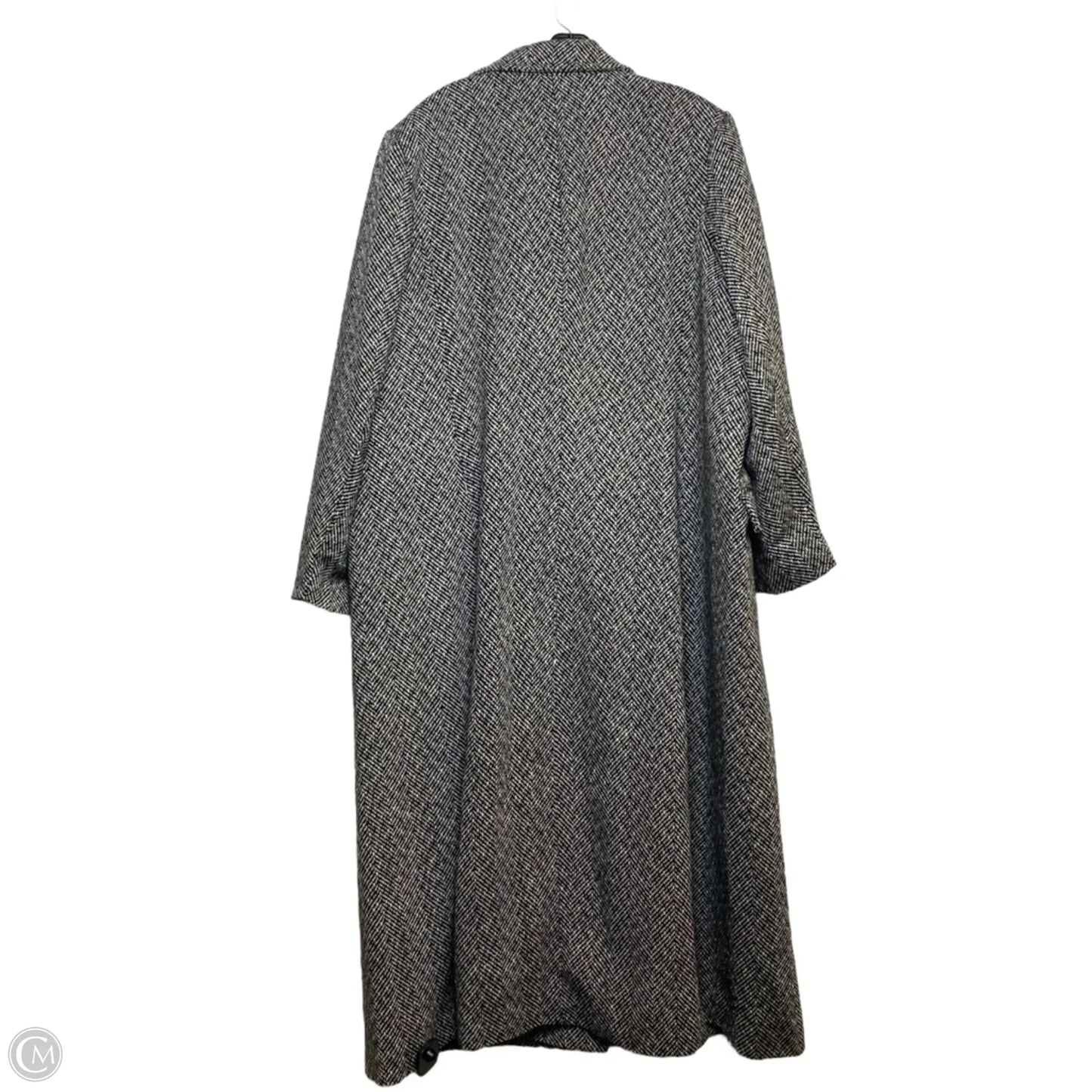 Coat Peacoat By K. JORDAN In Black & Cream, Size: 3x