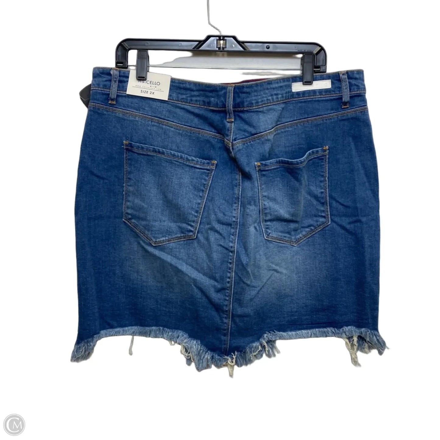 Skirt Mini & Short By Cello In Blue Denim, Size: 2x