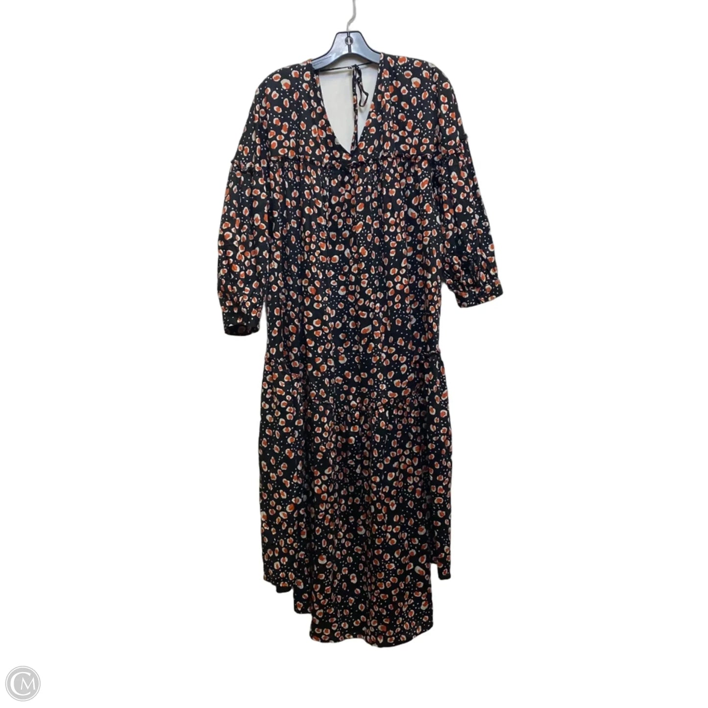 Dress Casual Maxi By Who What Wear In Black & Orange, Size: L