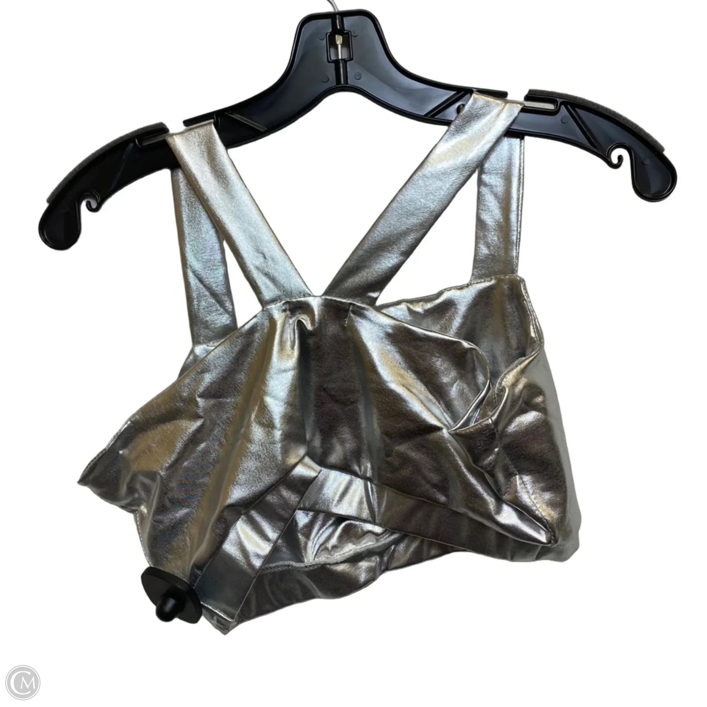 Top Sleeveless By Cmf In Silver, Size: L