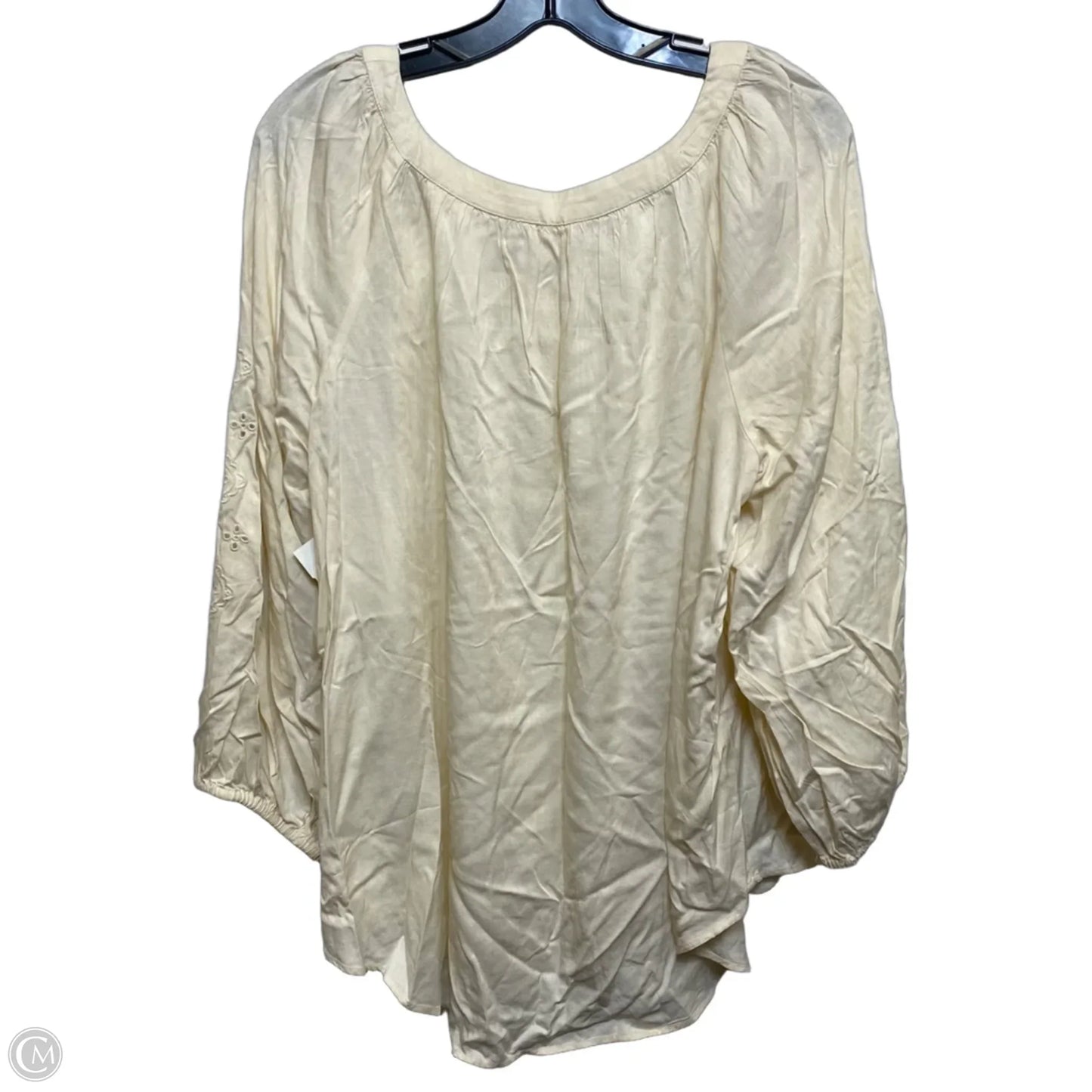 Top Short Sleeve By Lc Lauren Conrad In Cream, Size: Xl