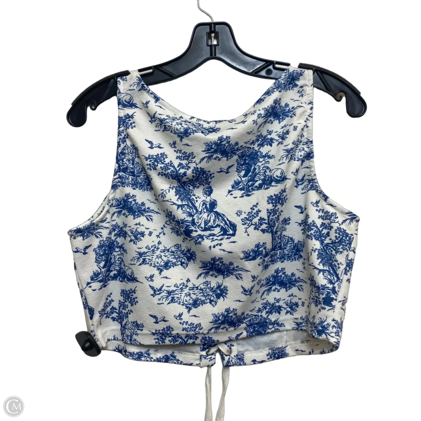 Top Sleeveless By Shein In Blue & White, Size: Xl