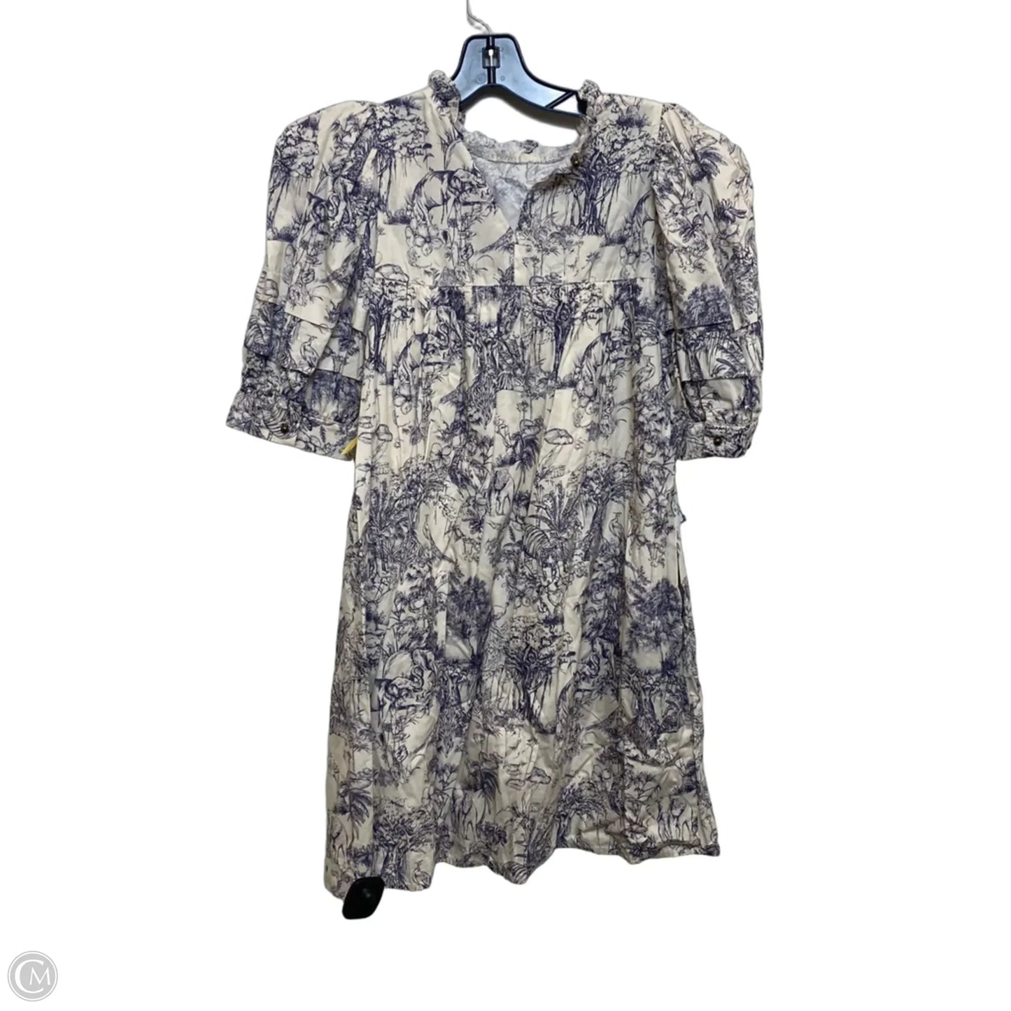 Dress Casual Short By Entro In Blue & Cream, Size: S