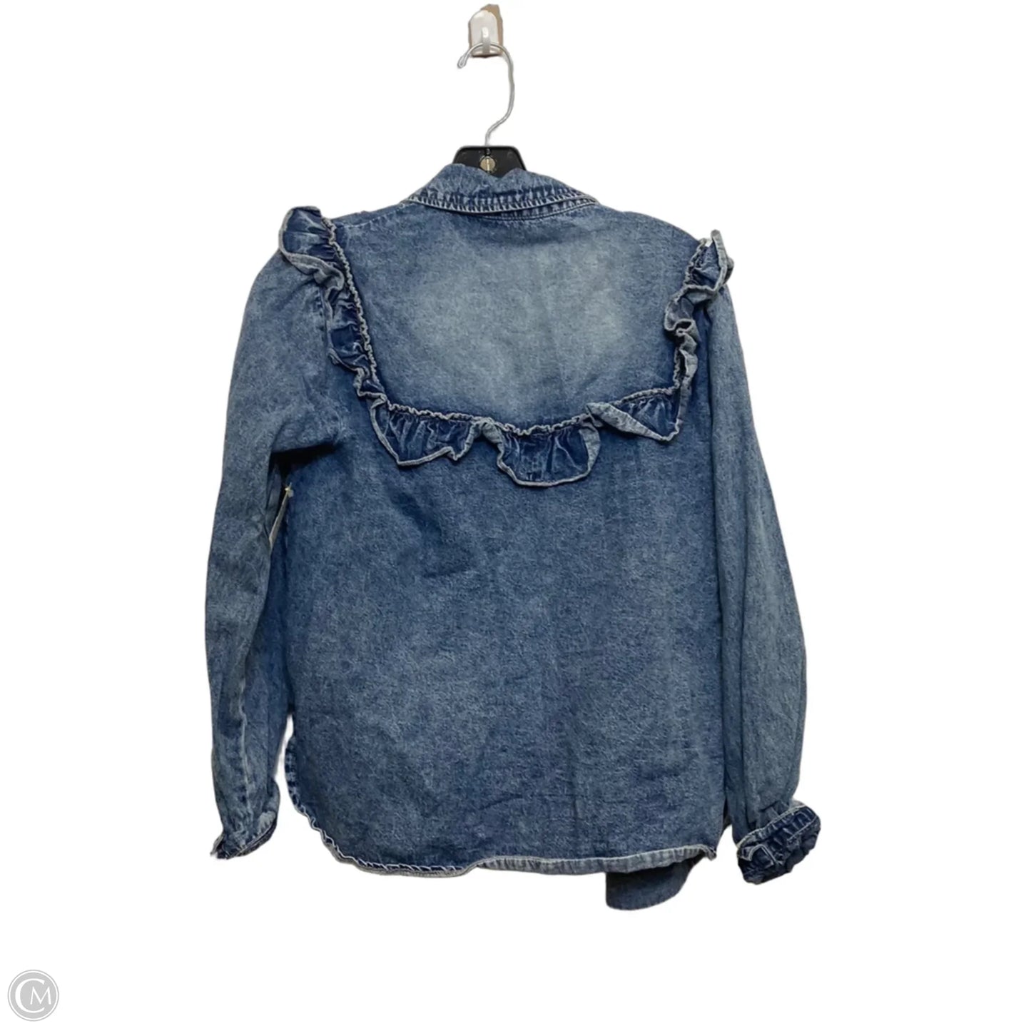 Top Long Sleeve By Savanna Jane In Blue Denim, Size: S