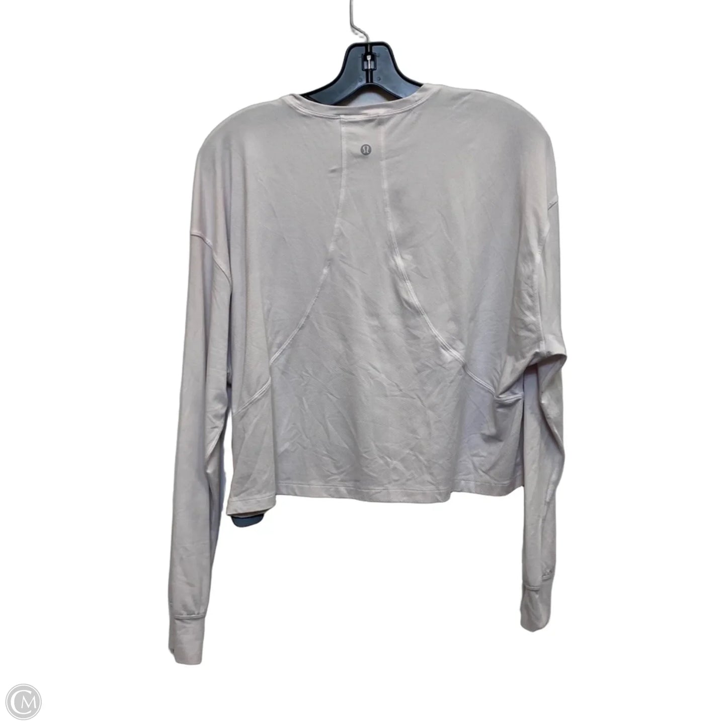 Athletic Top Long Sleeve Collar Designer By Lululemon In White, Size: M