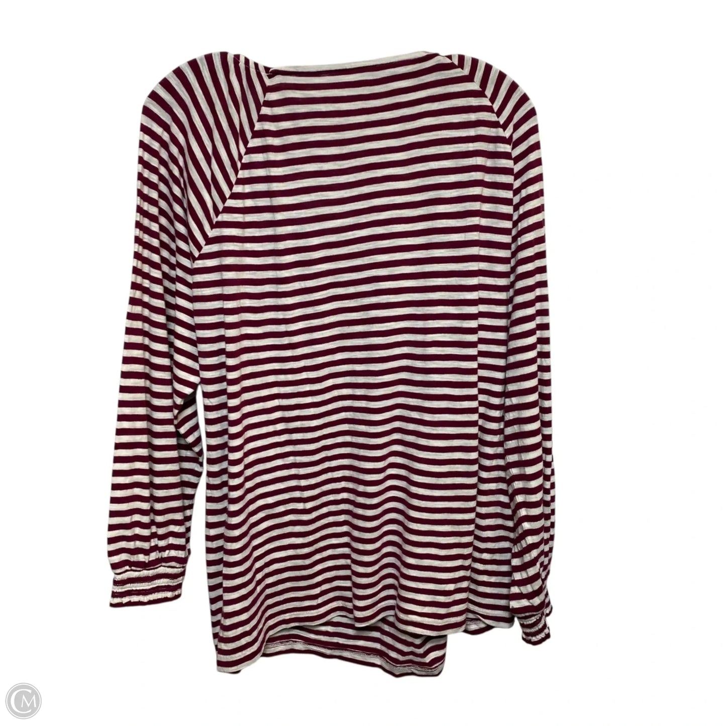 Top Long Sleeve By Kim Rogers In Purple & White, Size: Xl