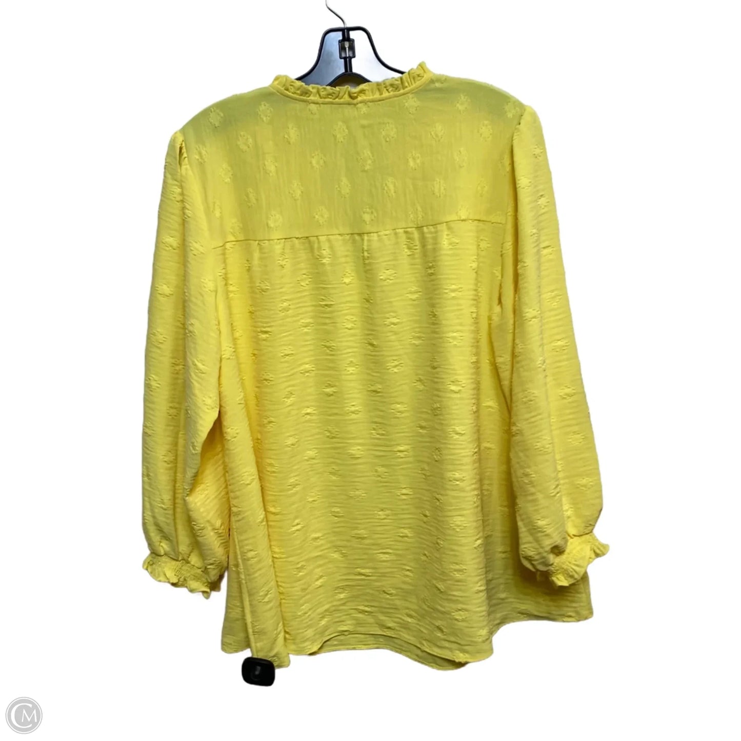Top Long Sleeve By Cato In Yellow, Size: Xl