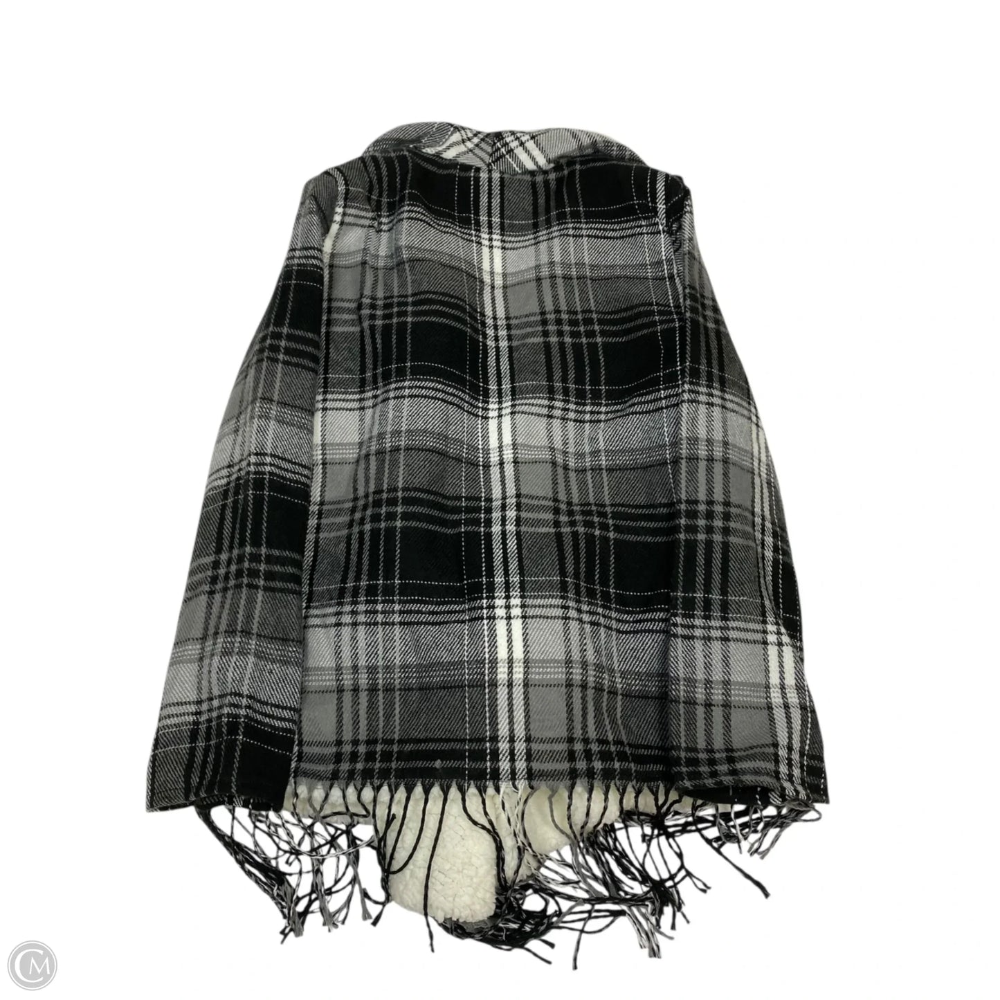 Jacket Shirt By Charlie Paige In Black & Grey, Size: L