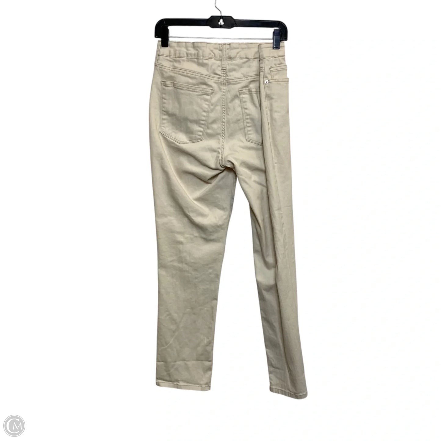 Jeans Straight By Crown And Ivy In Cream Denim, Size: 10