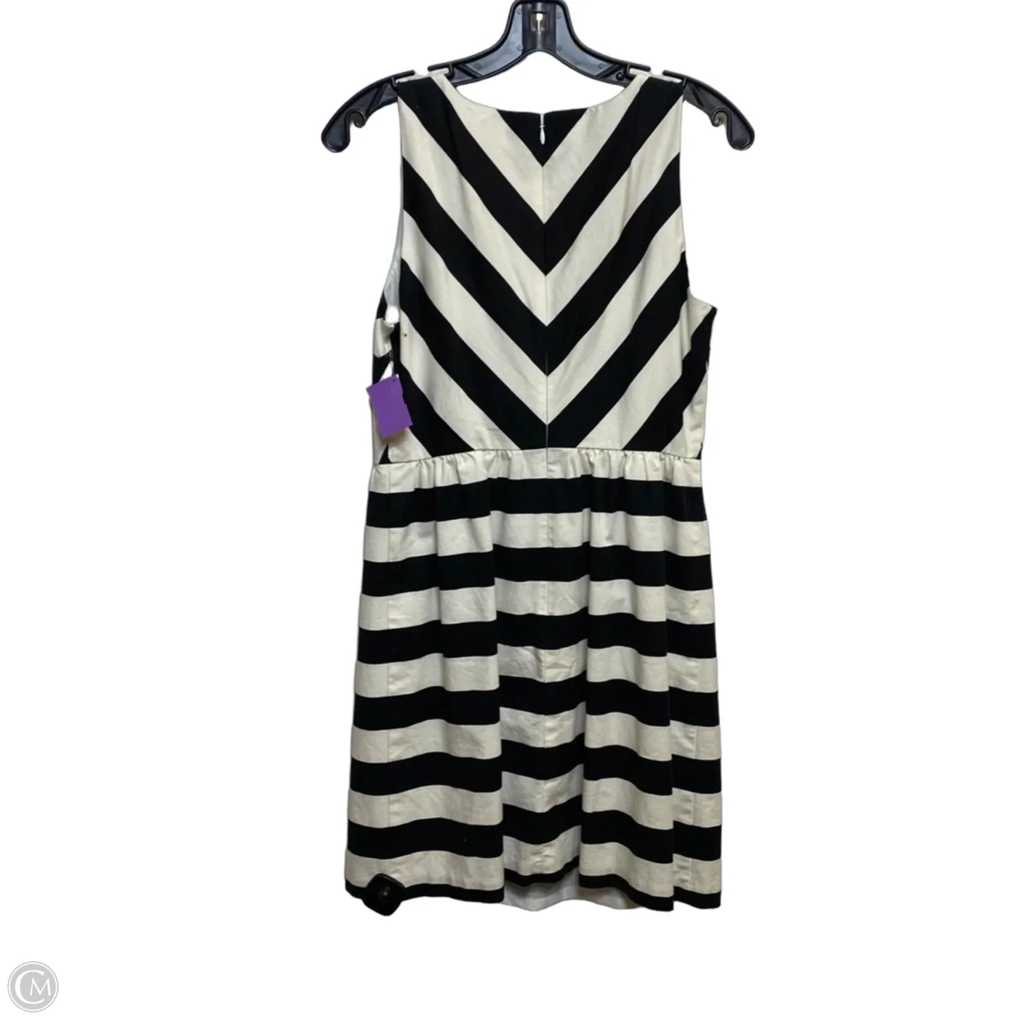 Dress Casual Midi By Loft In Black & Cream, Size: S