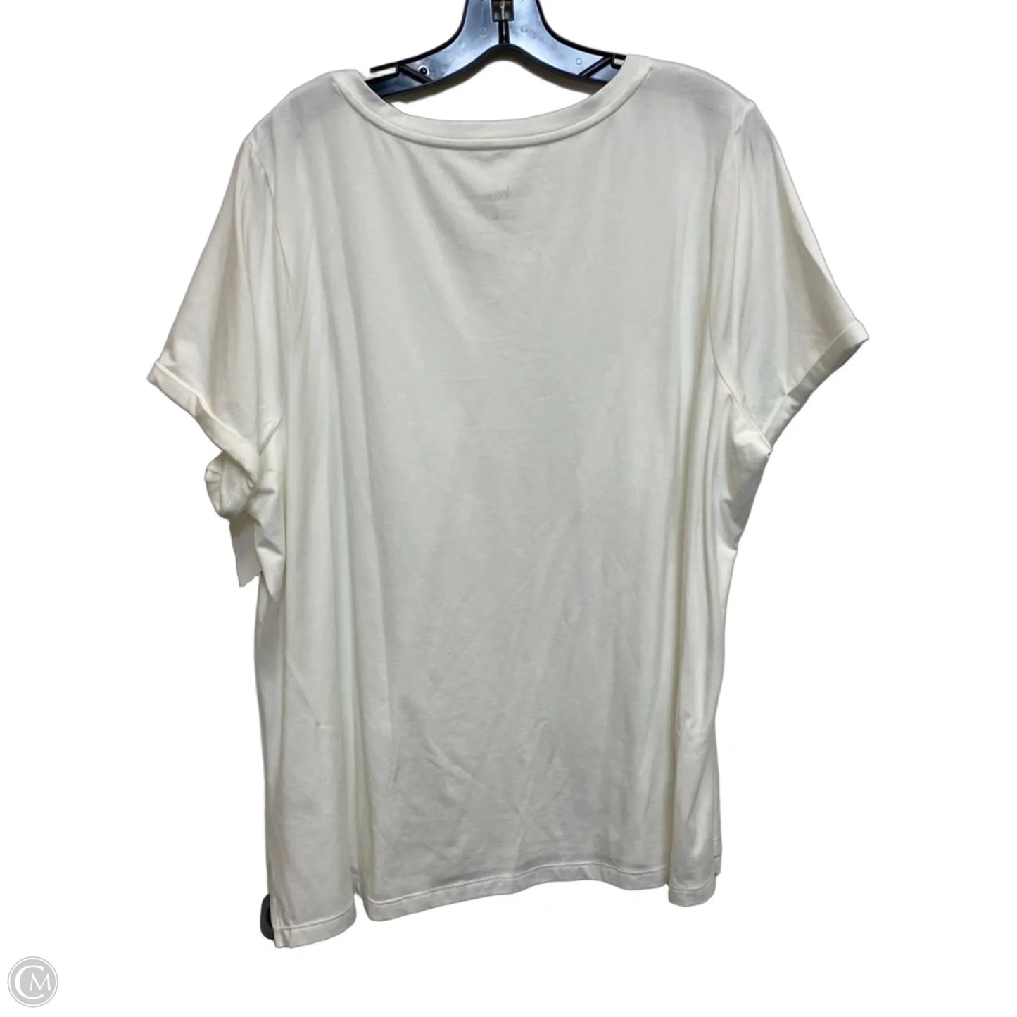 Top Short Sleeve By Belle By Kim Gravel In White, Size: 1x